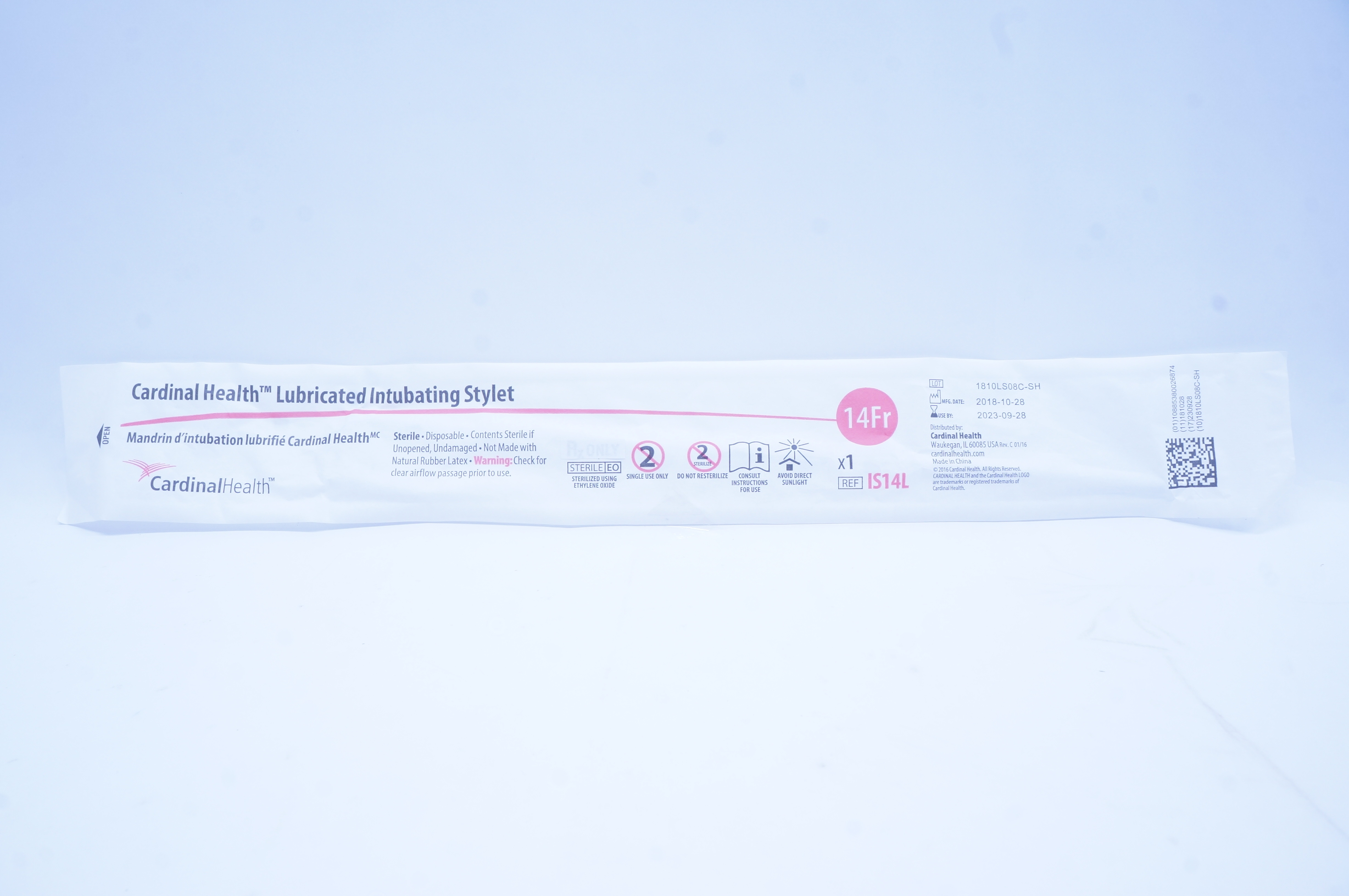 Cardinal Health IS14L Lubricated Intubating Stylet 14 Fr