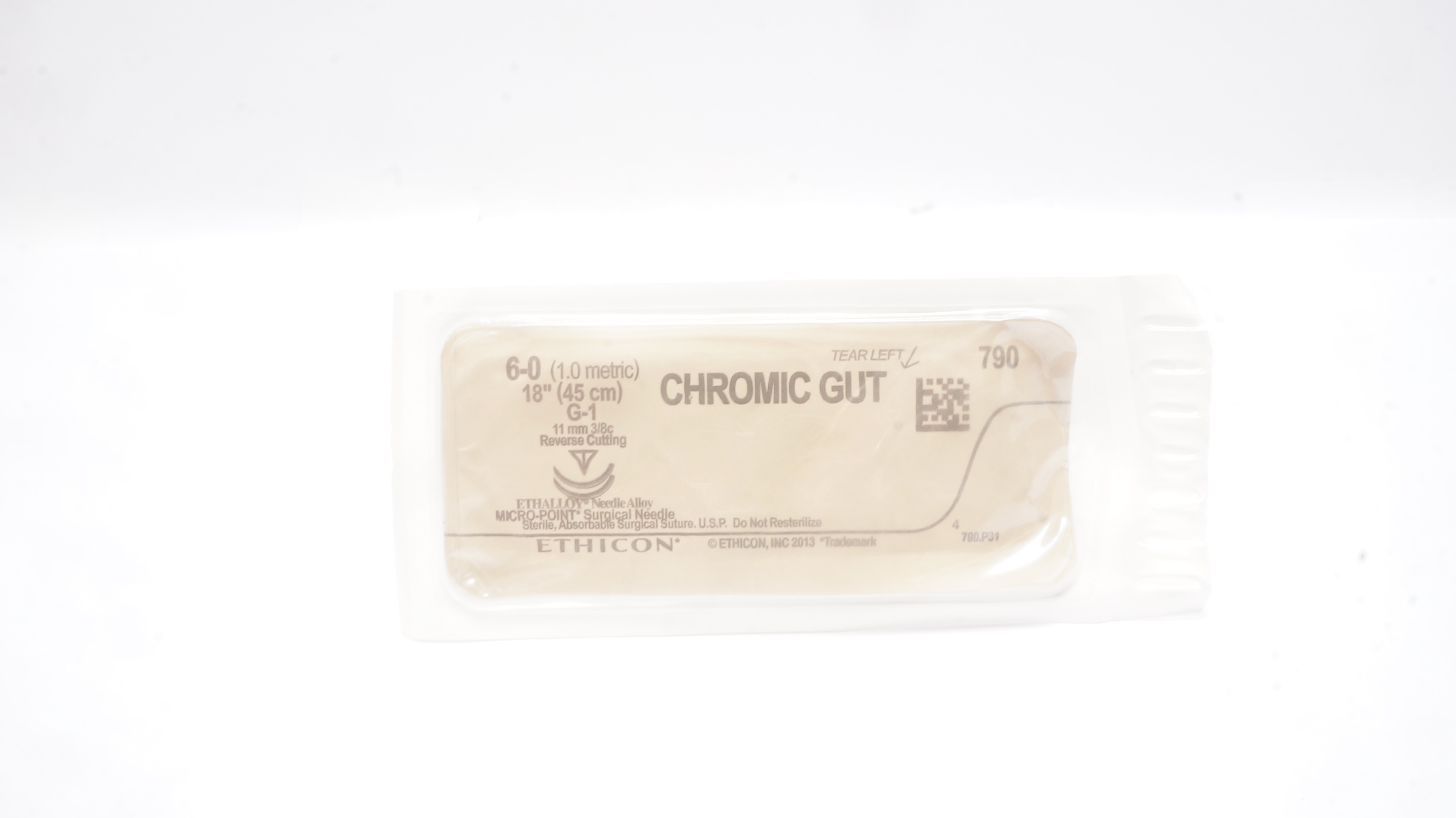 Ethicon 790G 6-0 CHROMIC GUT G-1 11mm 3/8c 18In (x)