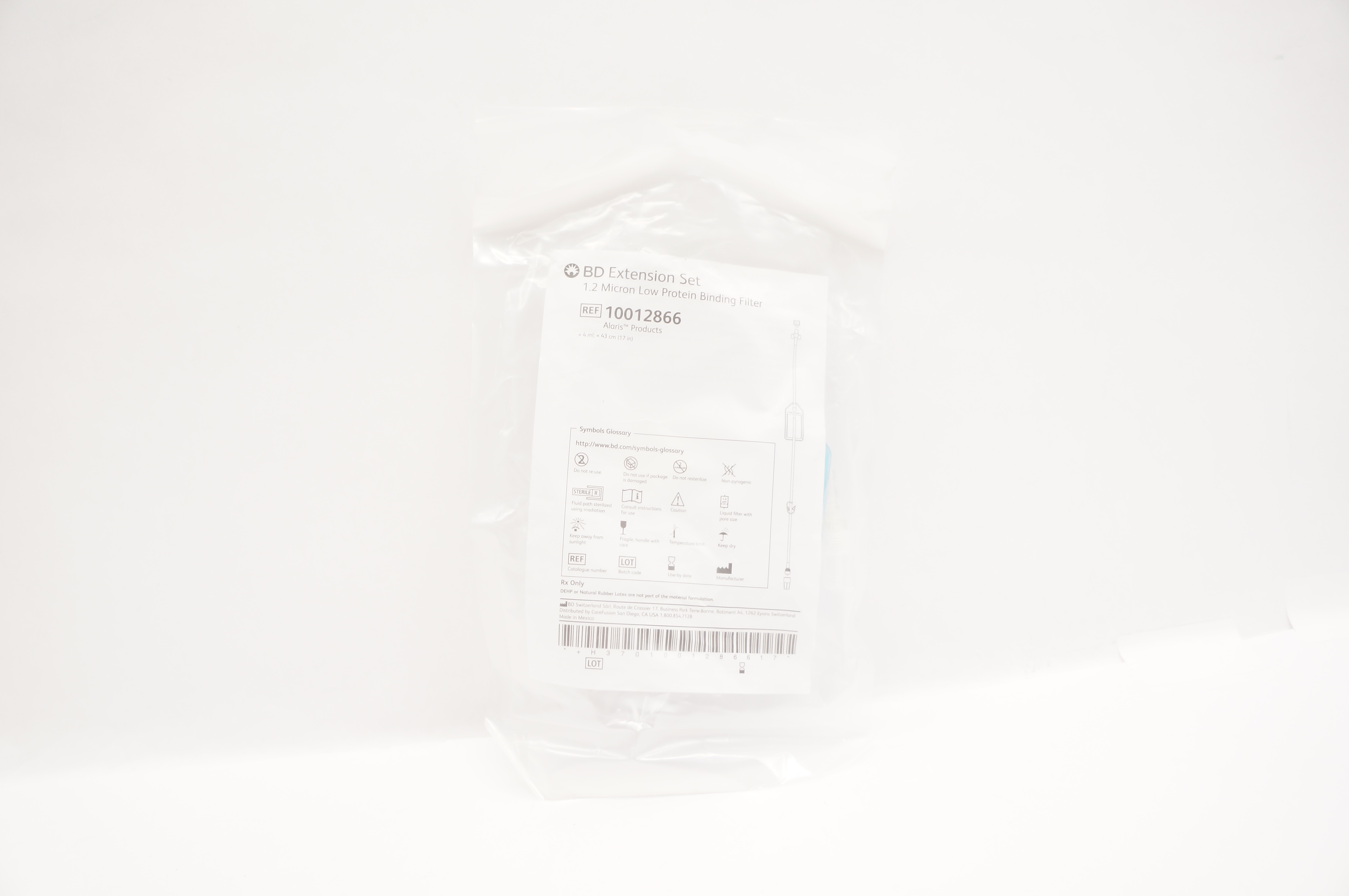 BD 10012866 Extension Set 1.2 Micron Low Protein Binding Filter 4ml x 17inch