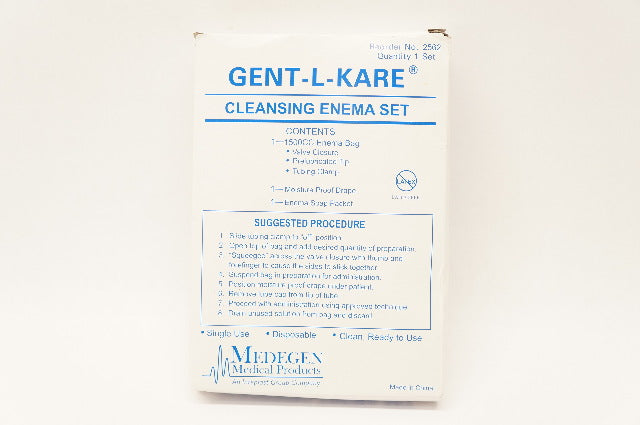 Medegen Medical 2562 Gent-L-Kare Cleansing Enema Set w/1500cc Enema Bag
