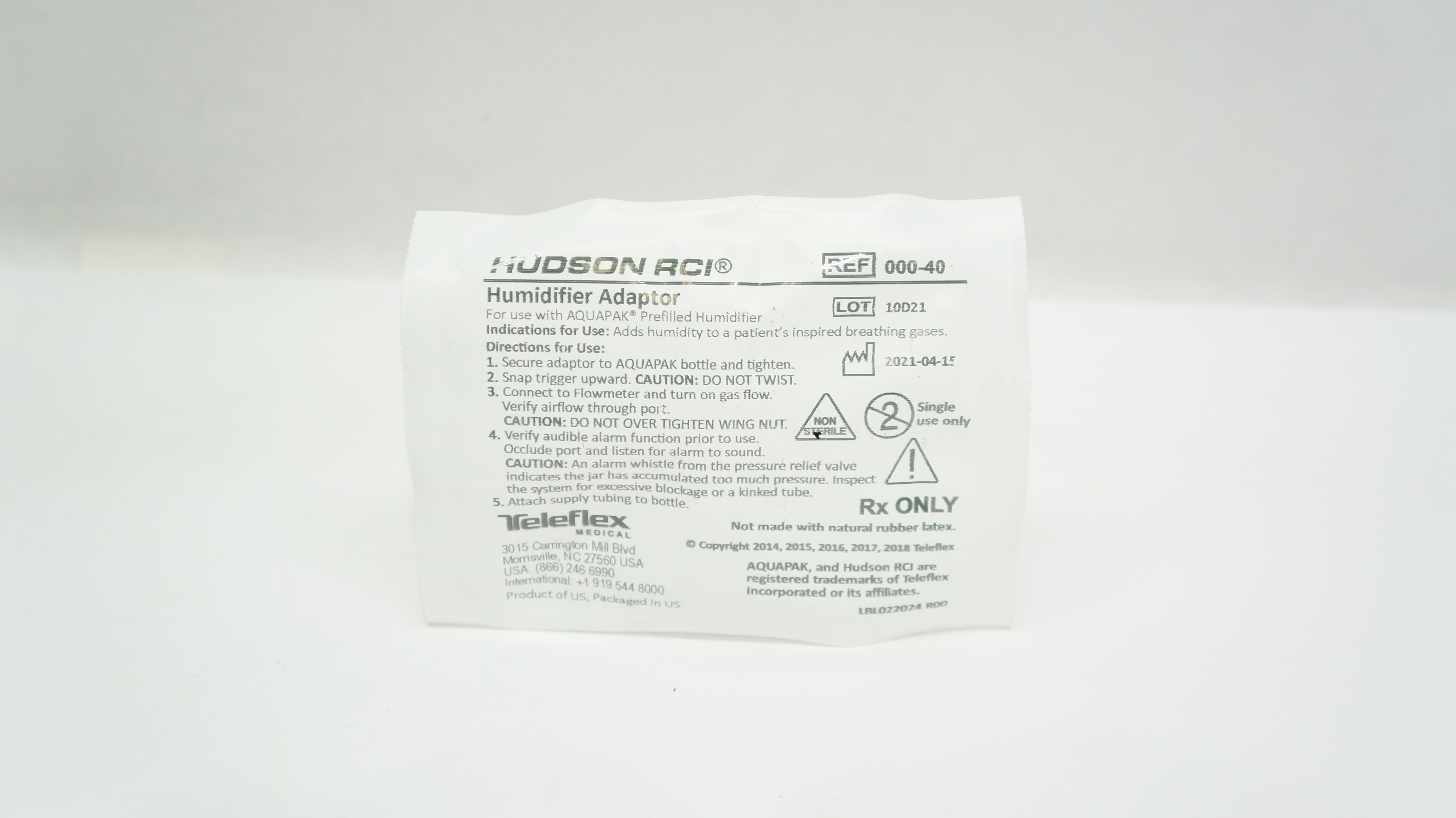 Teleflex 000-40 Hudson RCI Humidifier Adapter