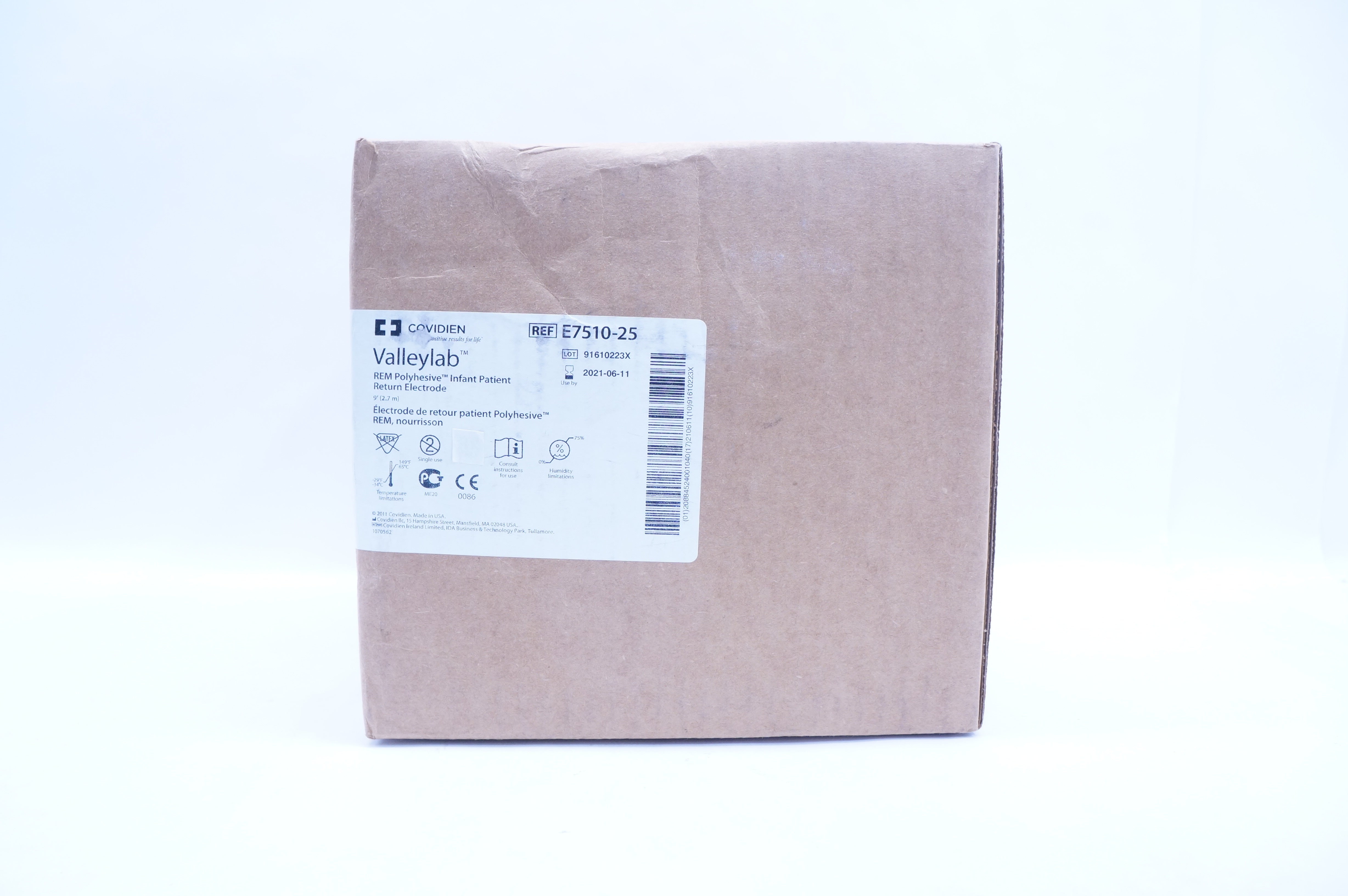 Covidien E7510-25 Valleylab REM Polyhesive Infant Electrode, 9F. - Case of 25