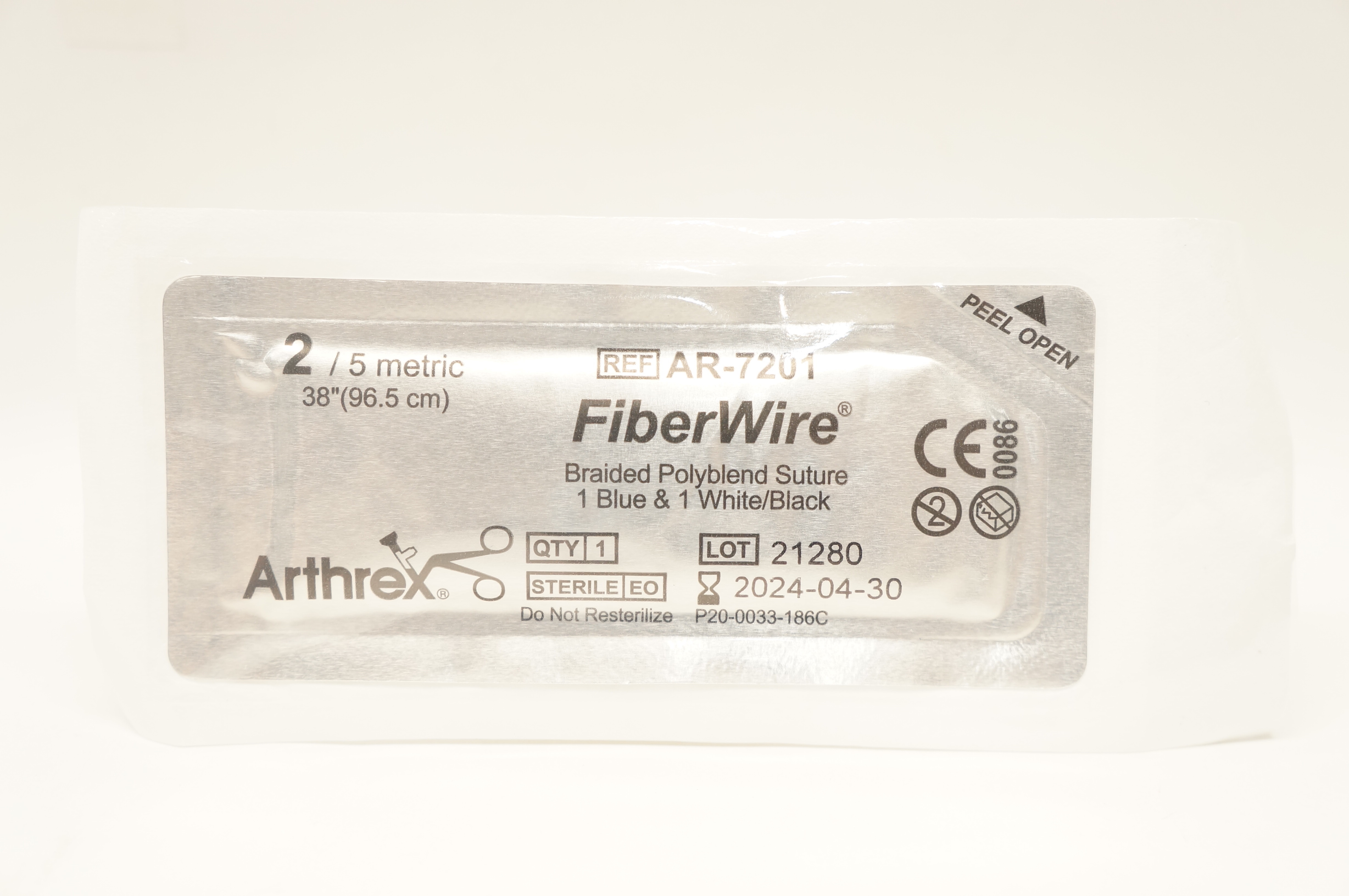 Arthrex AR-7201 2 FiberWire Braided Polyblend Stre 38inch