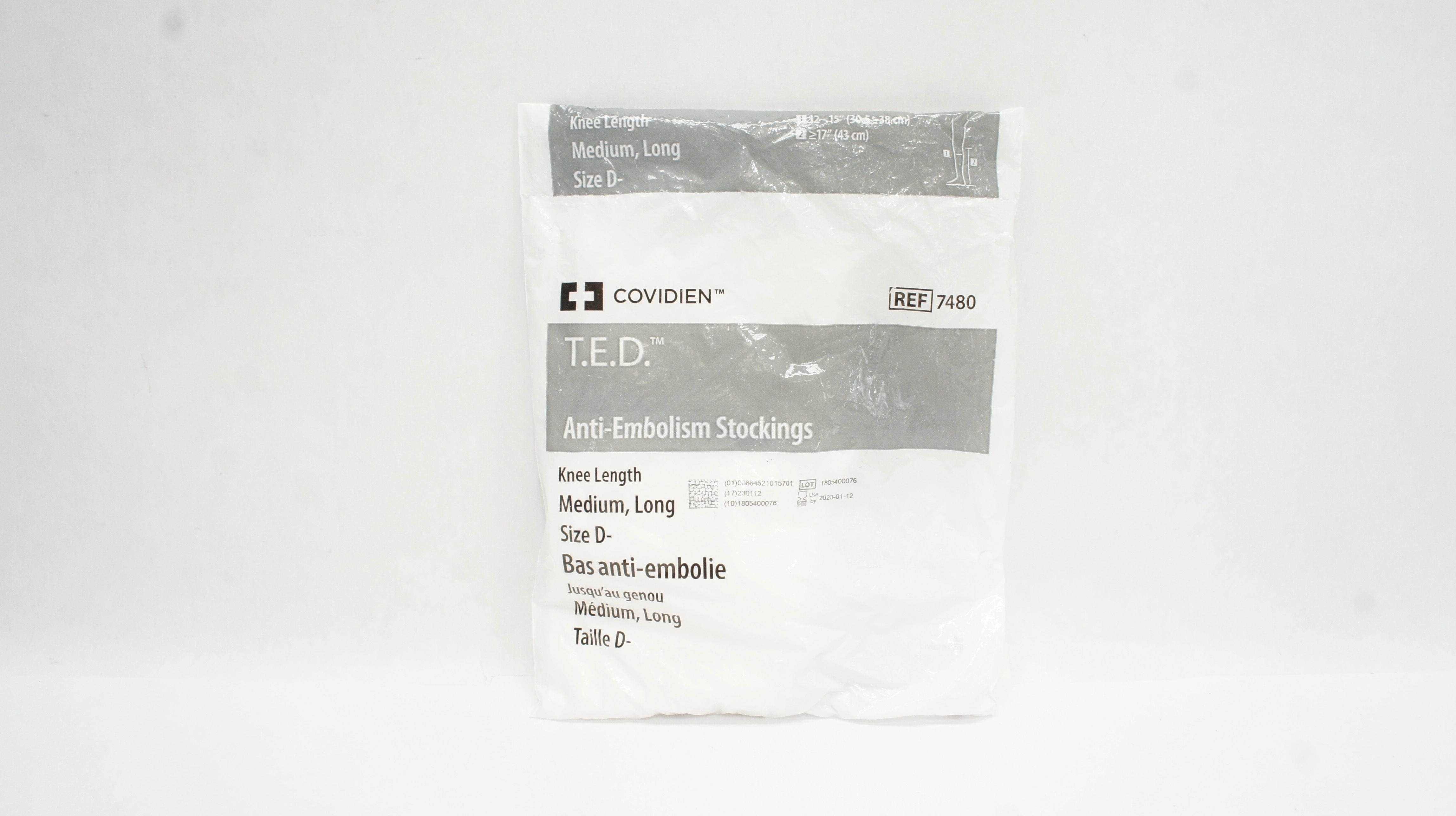Covidien 7480 T.E.D. Anti-Embolism Stockings, Knee Length Medium, Long, Size D (x)