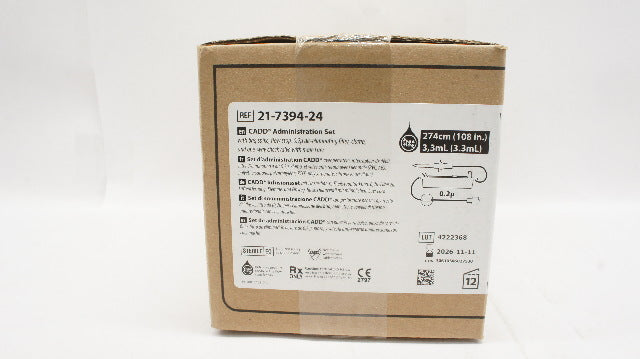 Smiths Medical 21-7394-24 CADD Administration Set 108 inch x 3.3mL - Case of 12