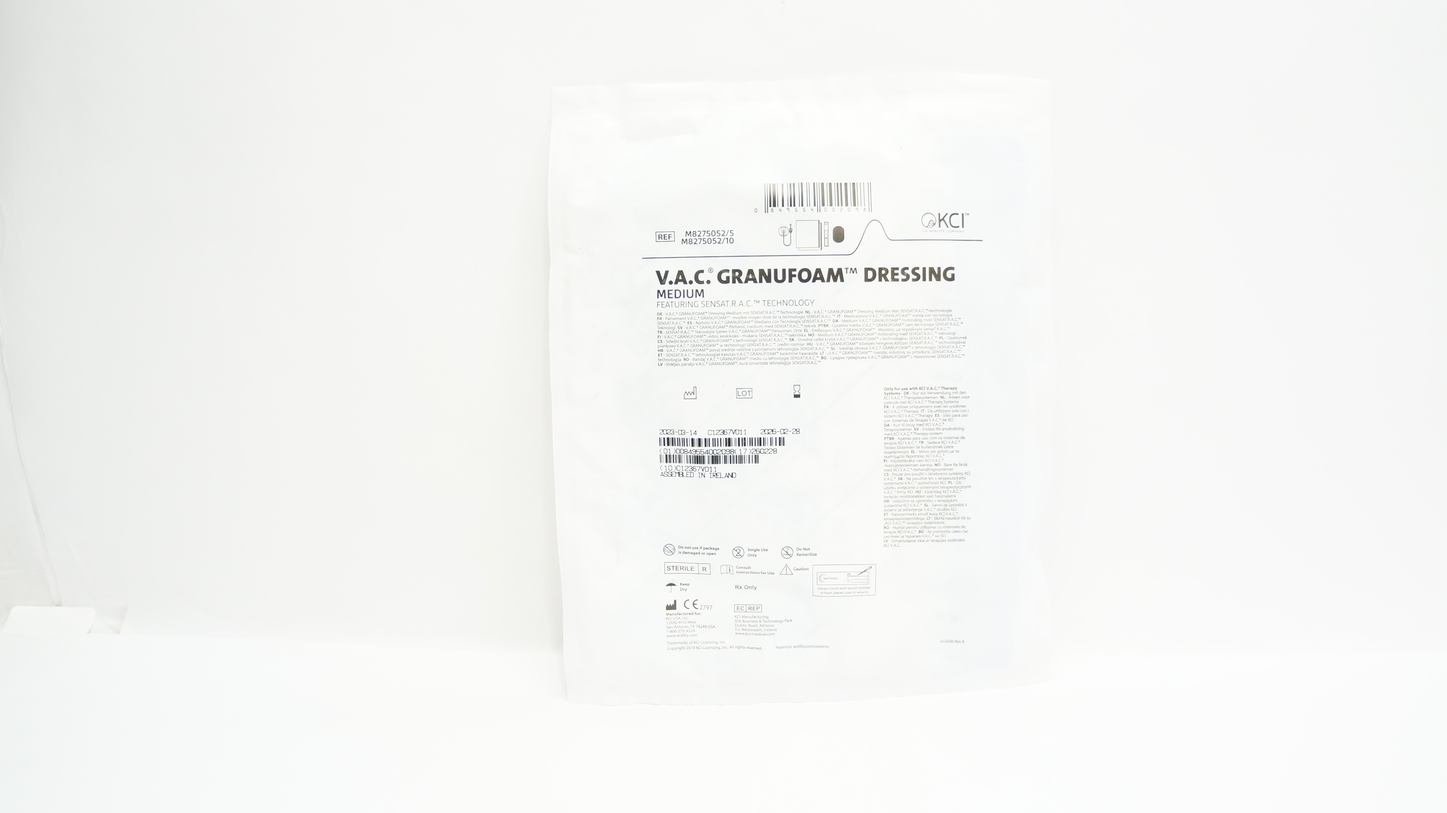 KCI M8275052/5 V.A.C. Granufoam Dressing, Medium