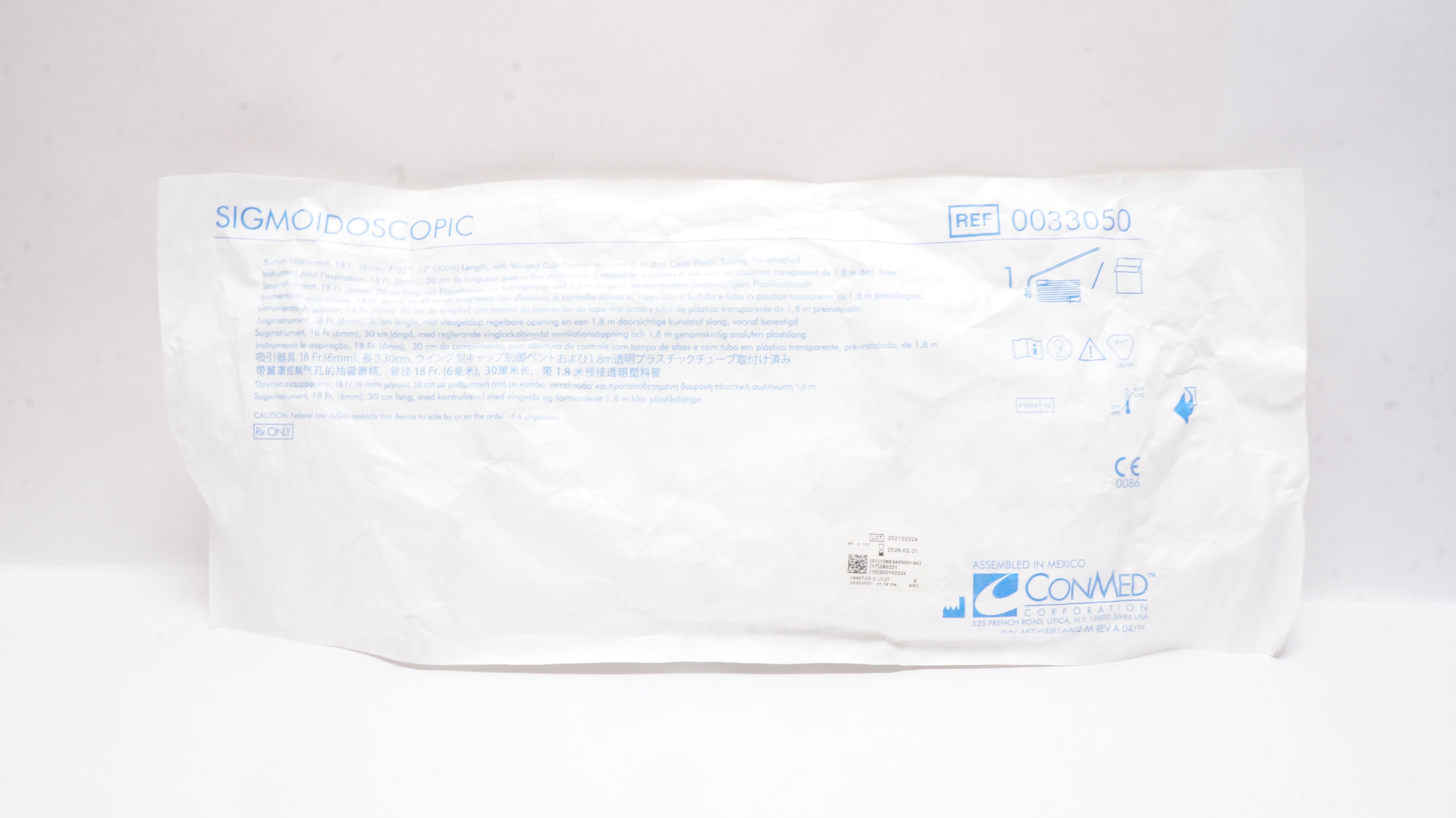 ConMed 0033050 Suction Instrument 18Fr x 12inch