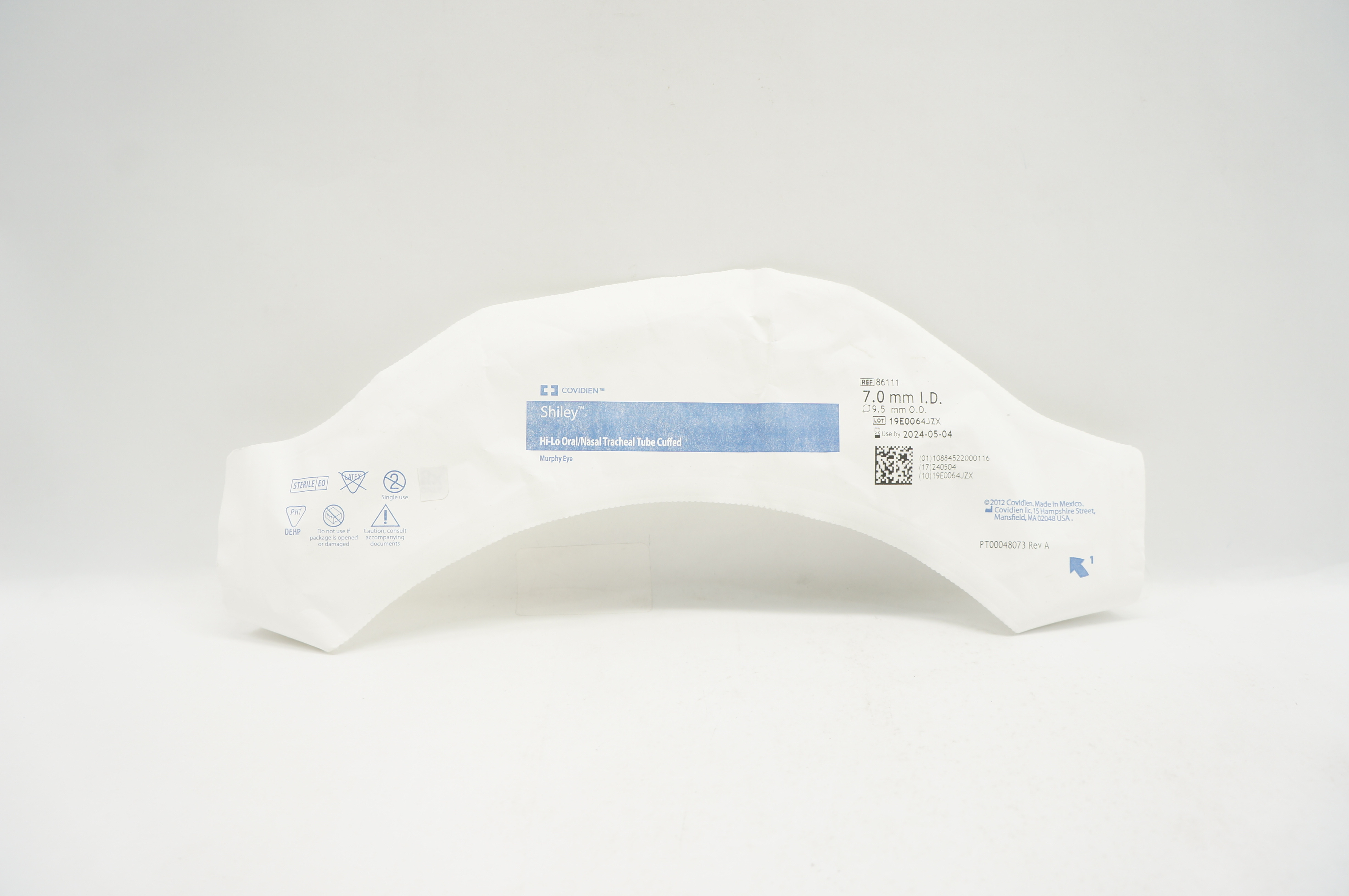 Covidien 86111 Shiley Hi-Lo Oral/Nasal Tracheal Tube Cuffed 7.0mm ID x 9.5mm OD