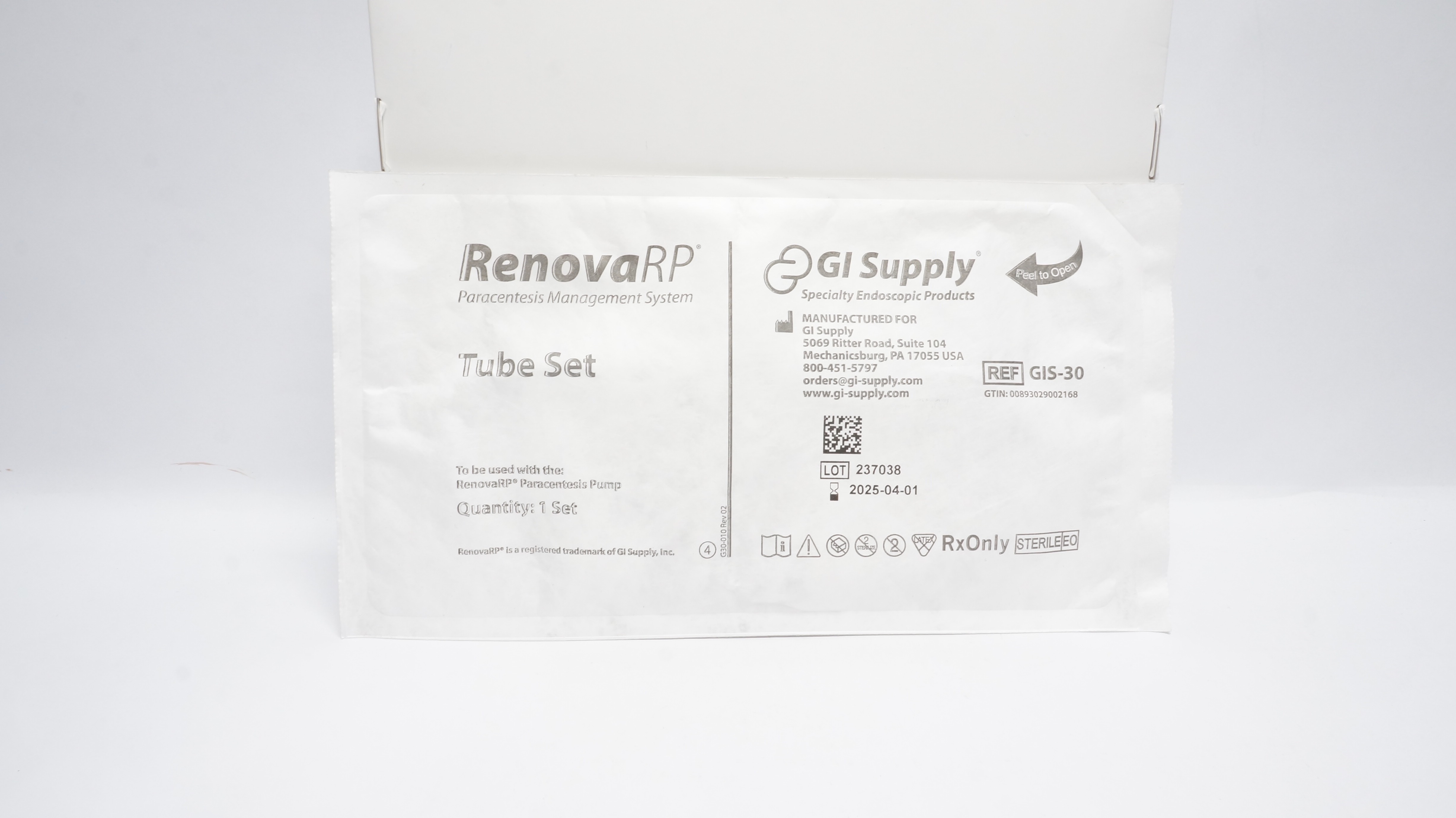 GI Supply GIS-30 RenovaRP Tube Set, Paracentesis Management System (x)