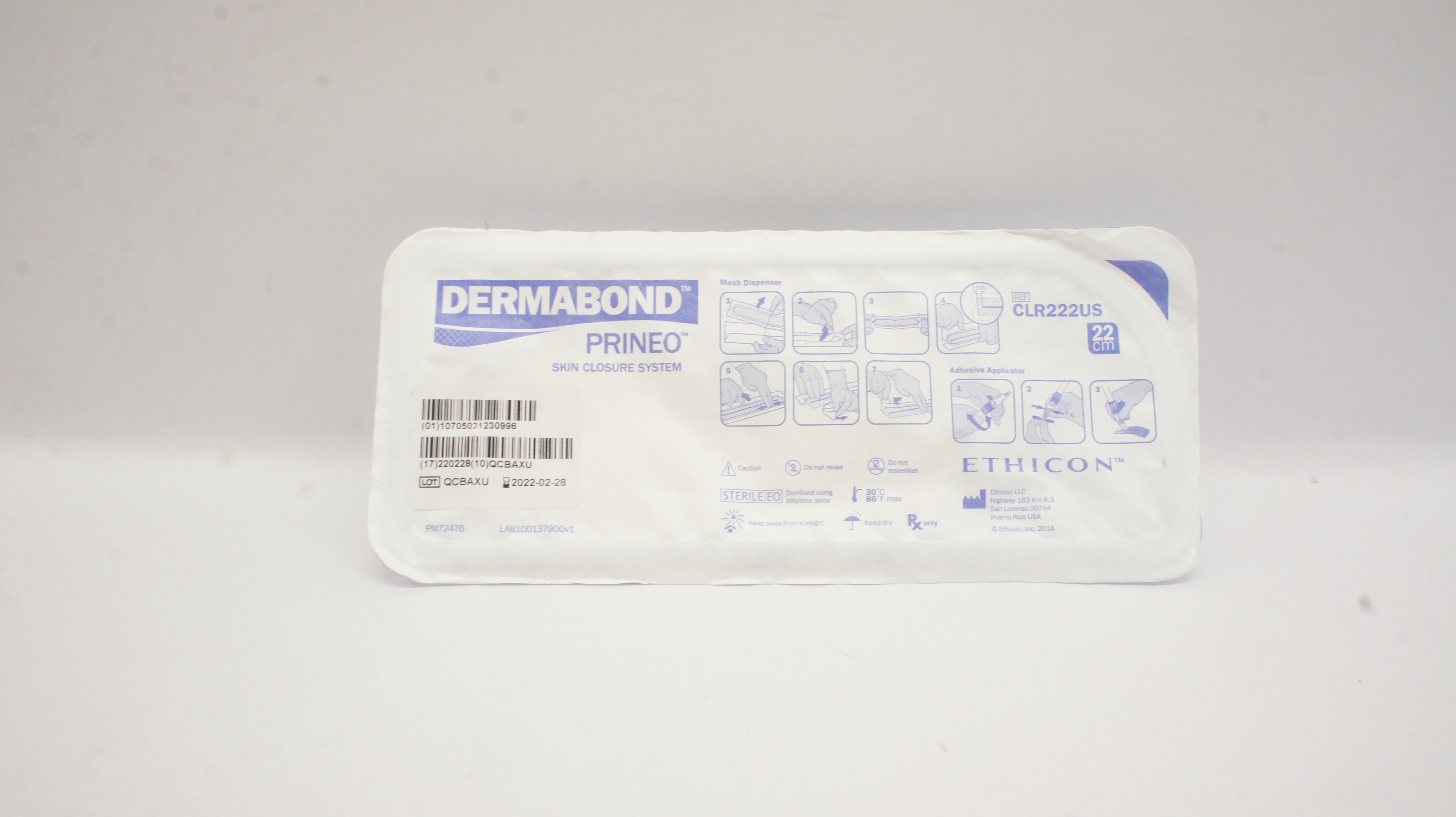 Ethicon CLR222US Dermabond Prineo Skin Closure System 22cm (x)