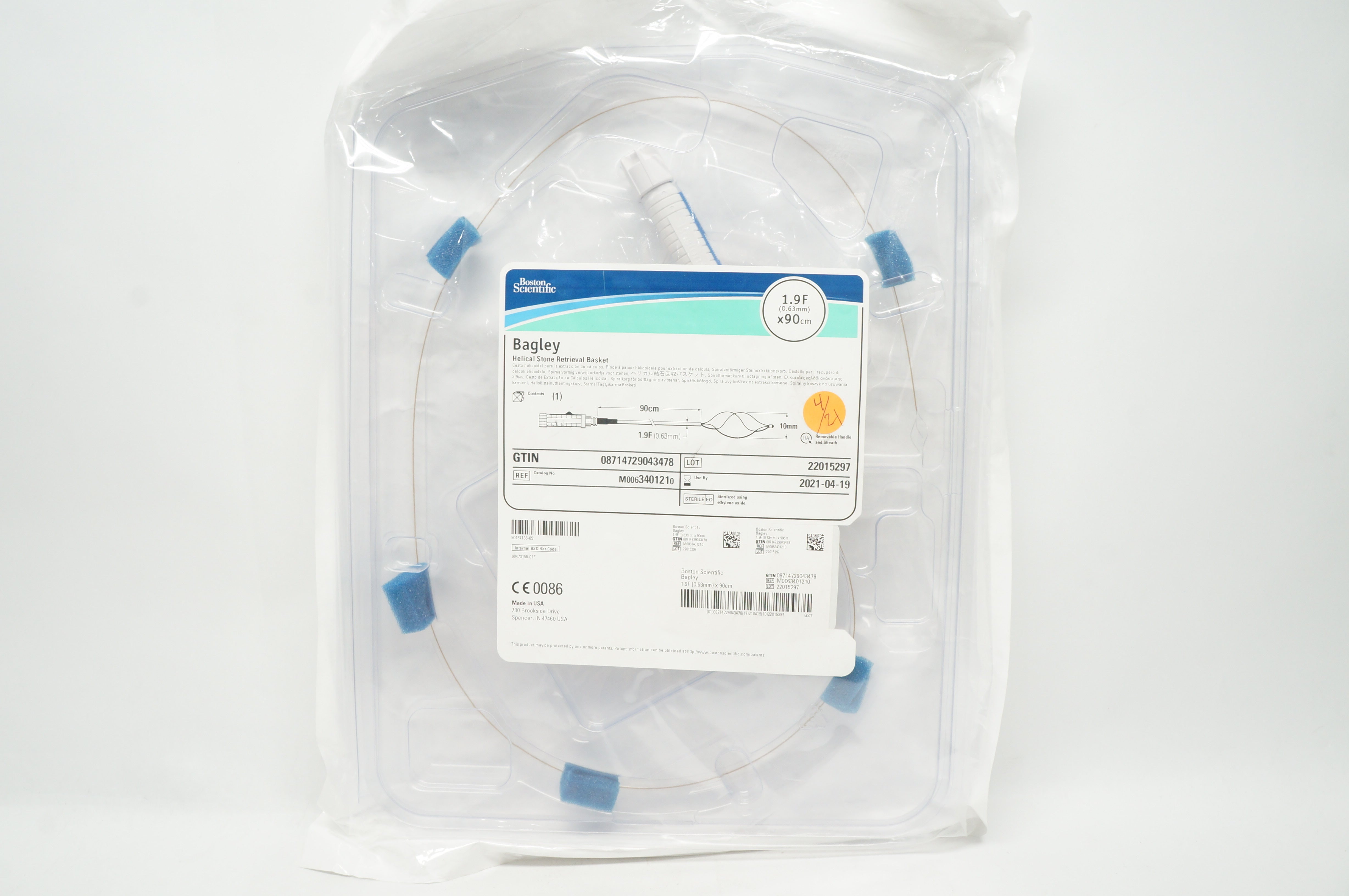 Boston Scientific M0063401210 Bagley Helical Stone Retrieval Basket 1.9Fx90cm(x)