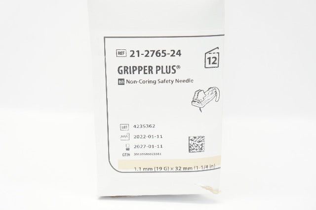 Smiths Medical 21-2765-24 Gripper Plus Non-Coring Ndle 19Gx1-1/4inch - Box of 12