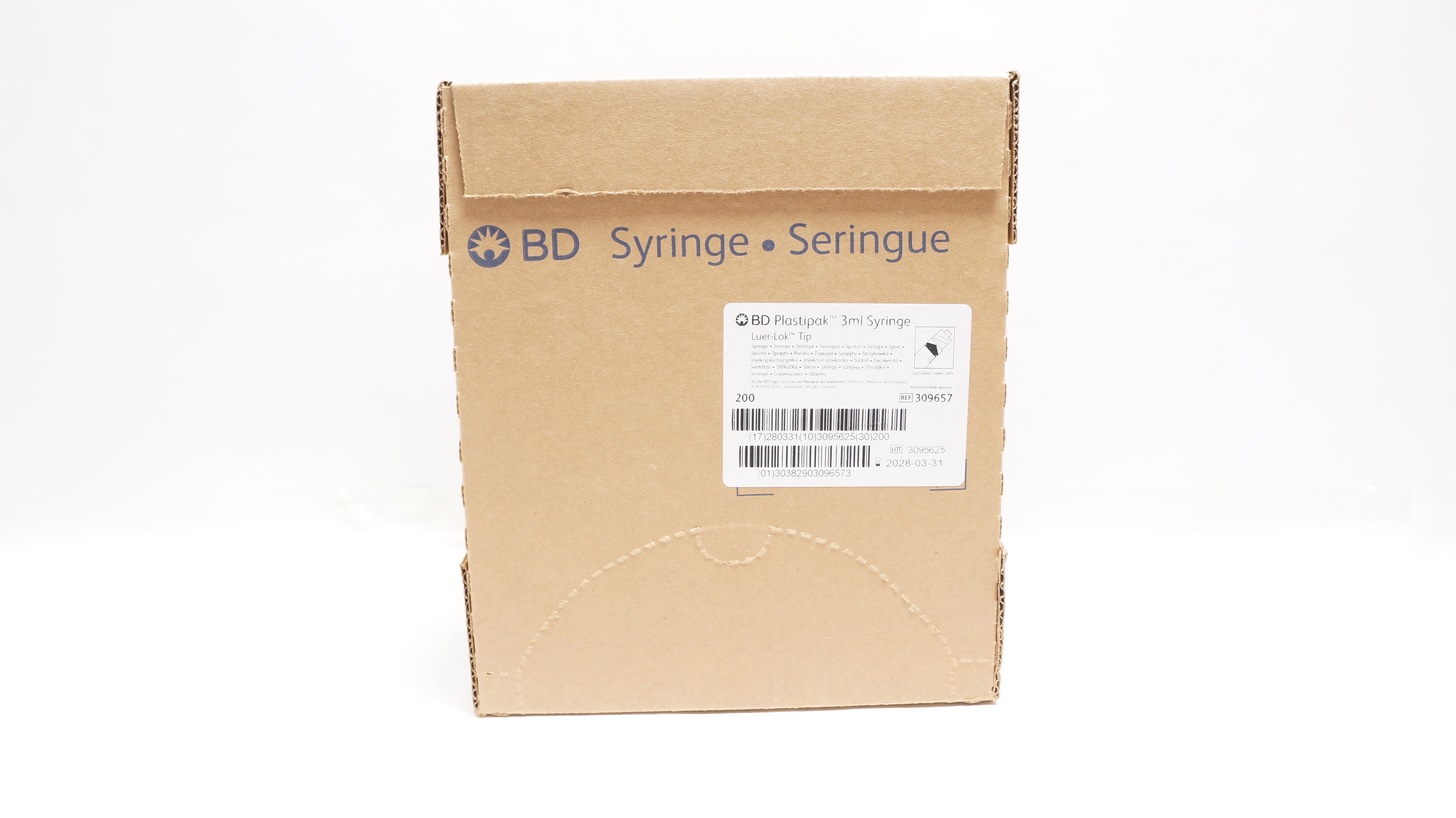 BD 309657 Plastipak Luer-Lok Tip, Syringe 3ml - Box of 200