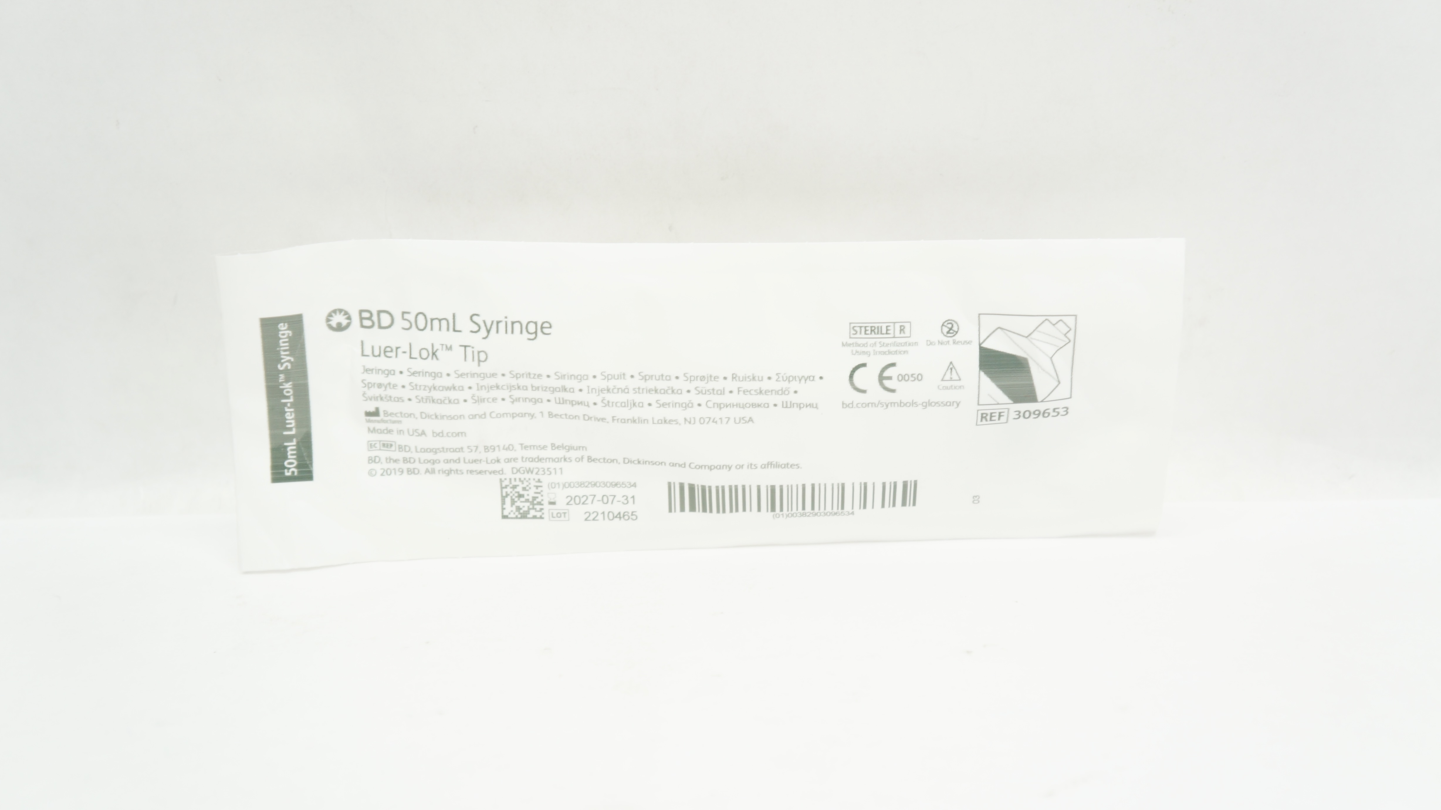 BD 309653 50ml Syringe Luer-Lok Tip