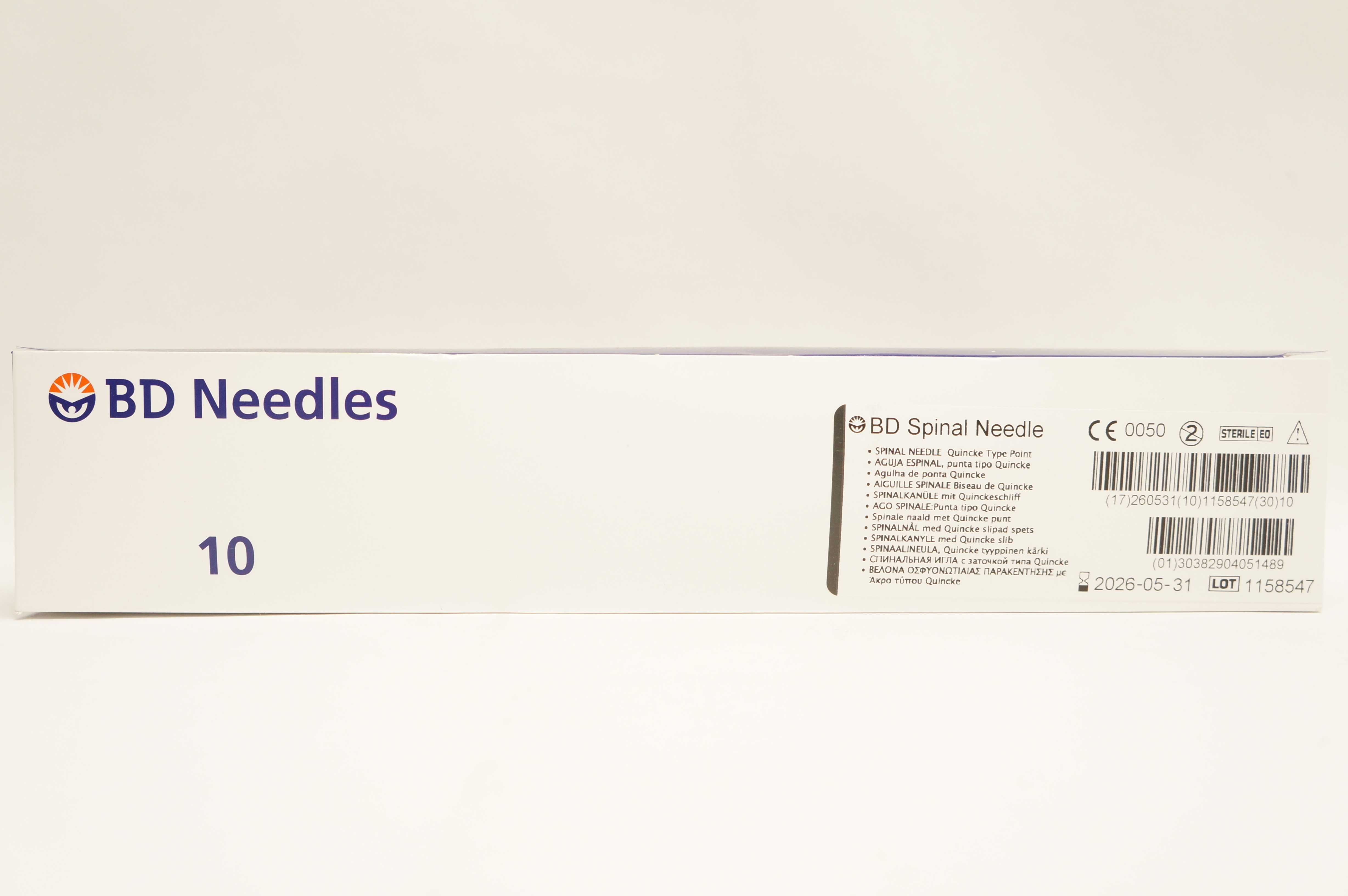 BD 405148 Spinal Ndle Quincke 22 GA. x 5.00 inch - Box of 10