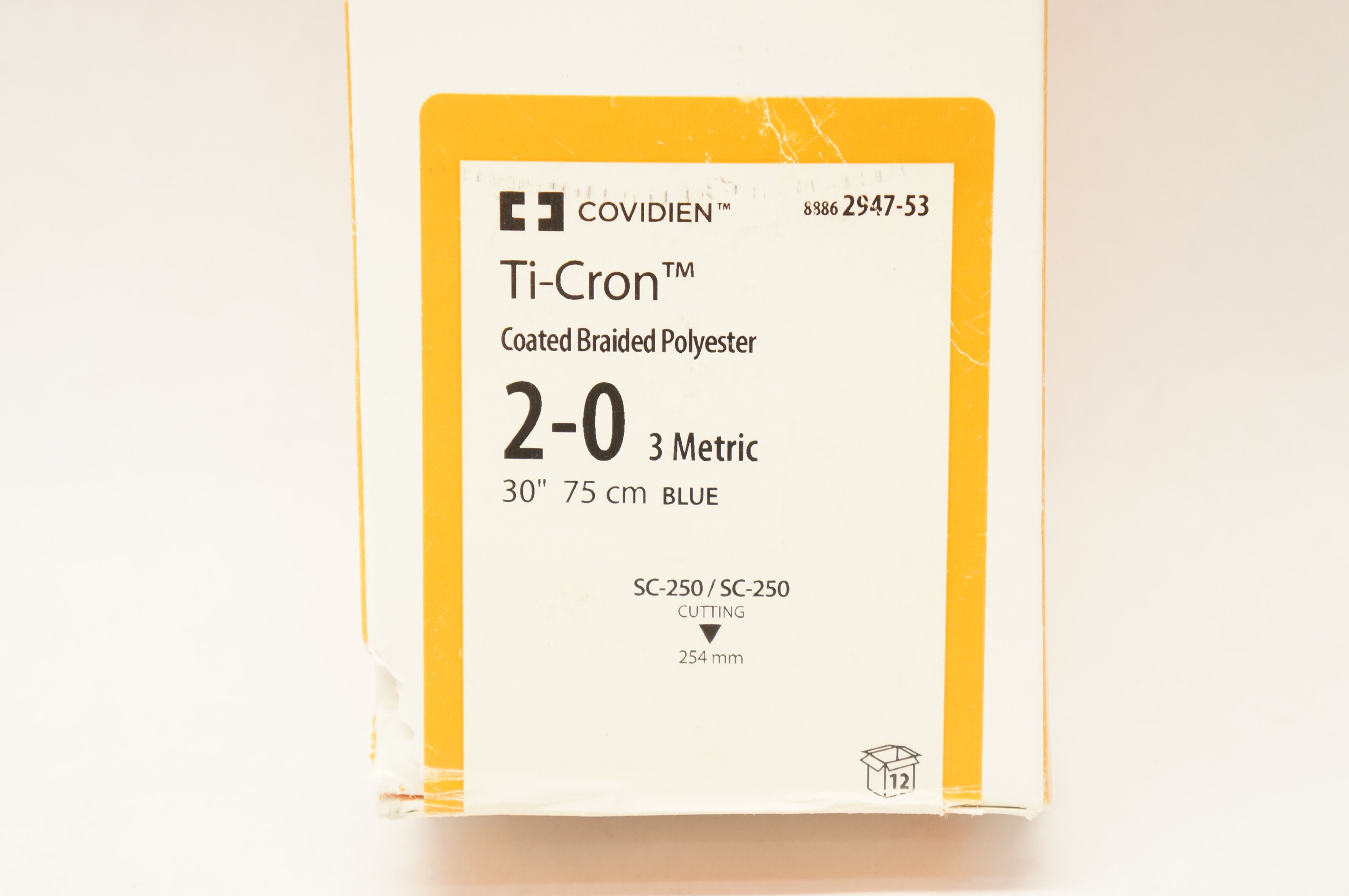 Covidien 88862947-53 2-0 Ti-CronStre SC-250/SC-250Cutting 254mm 30inch-Box of 12