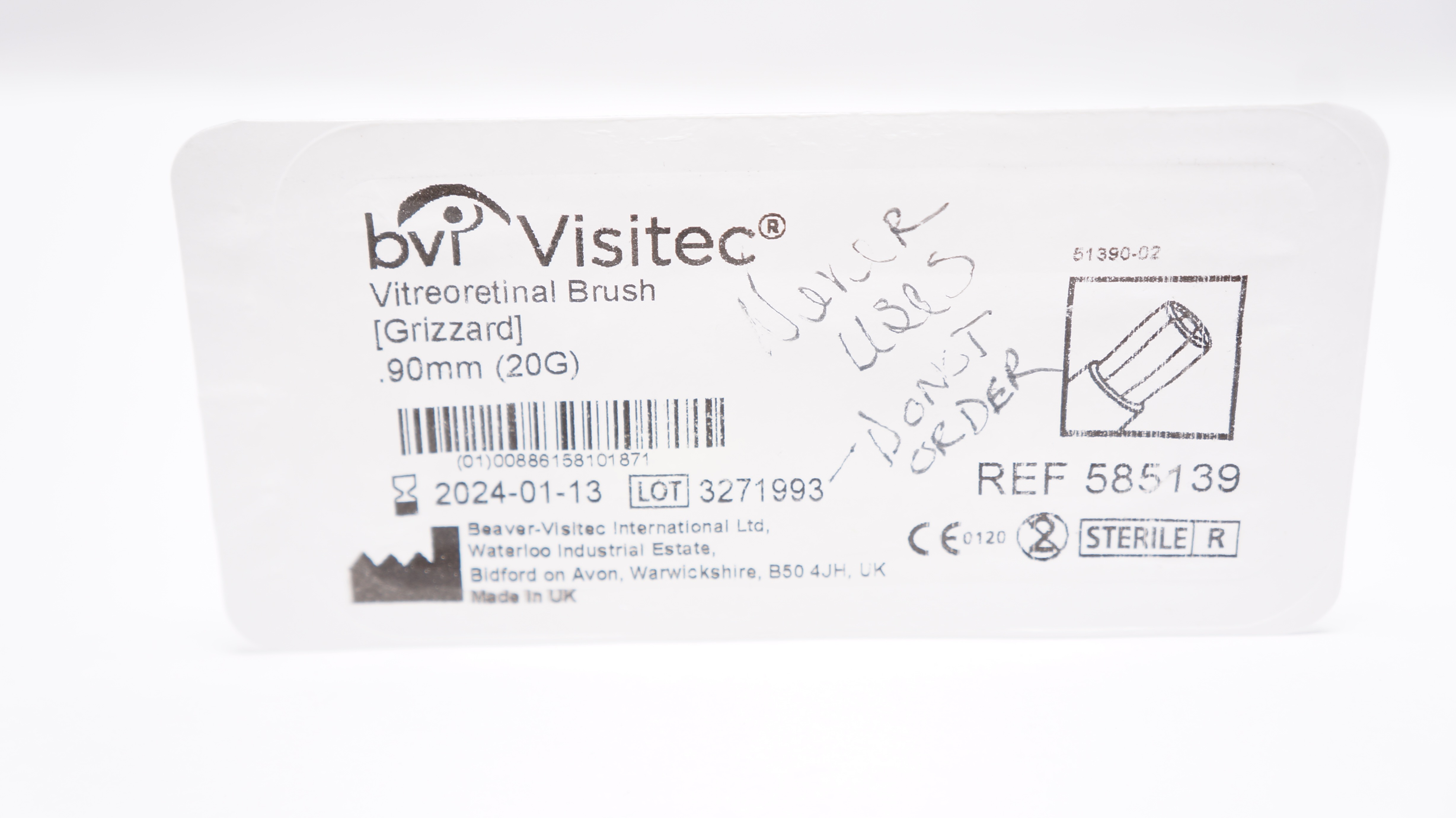 BVI Visitec 585139 Vitreoretinal Brush, Grizzard, 20G (x)