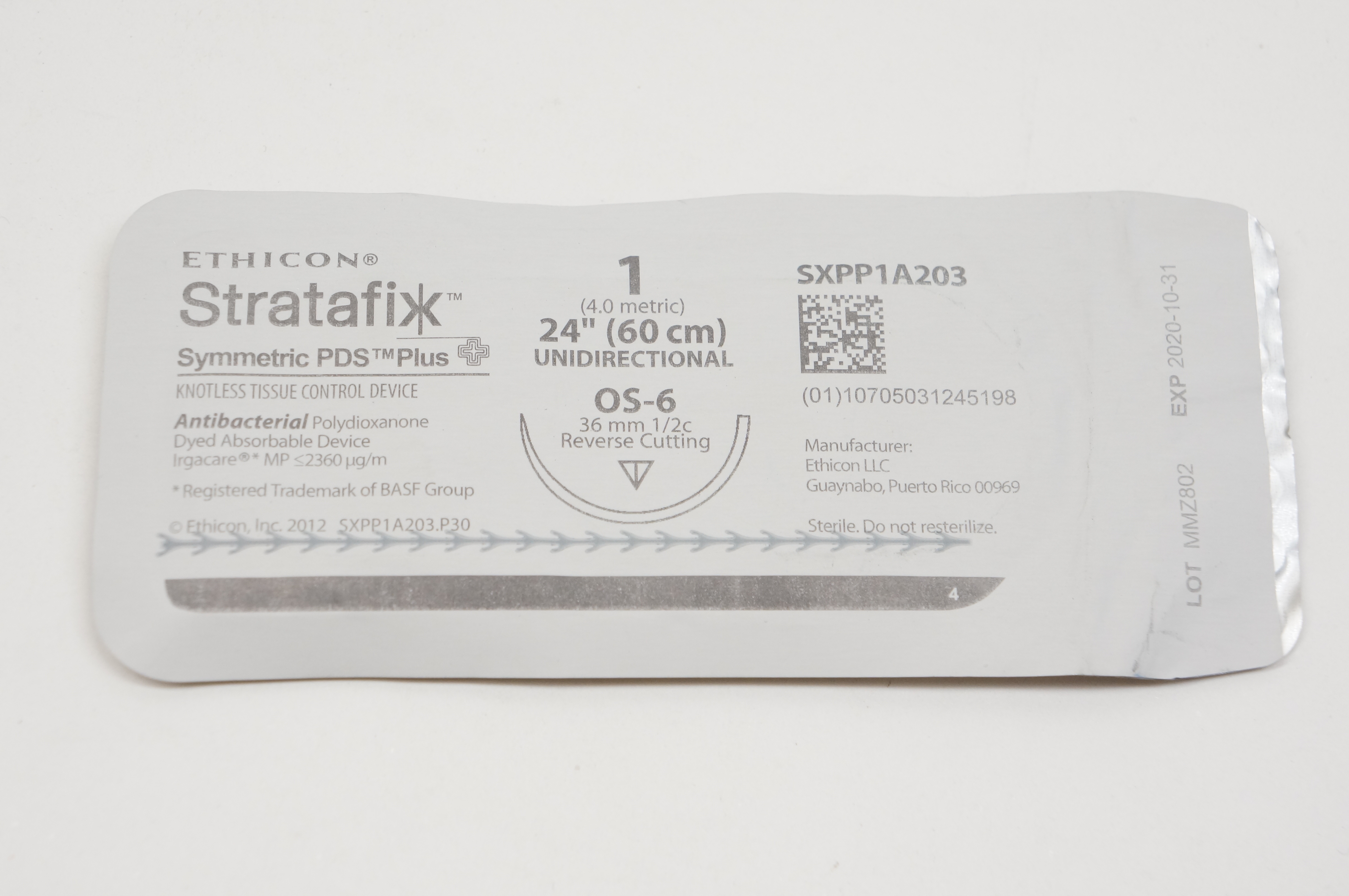 Ethicon SXPP1A203 1 Stratafix, OS-6, 36mm 1/2c Reverse Cutting, 24inch