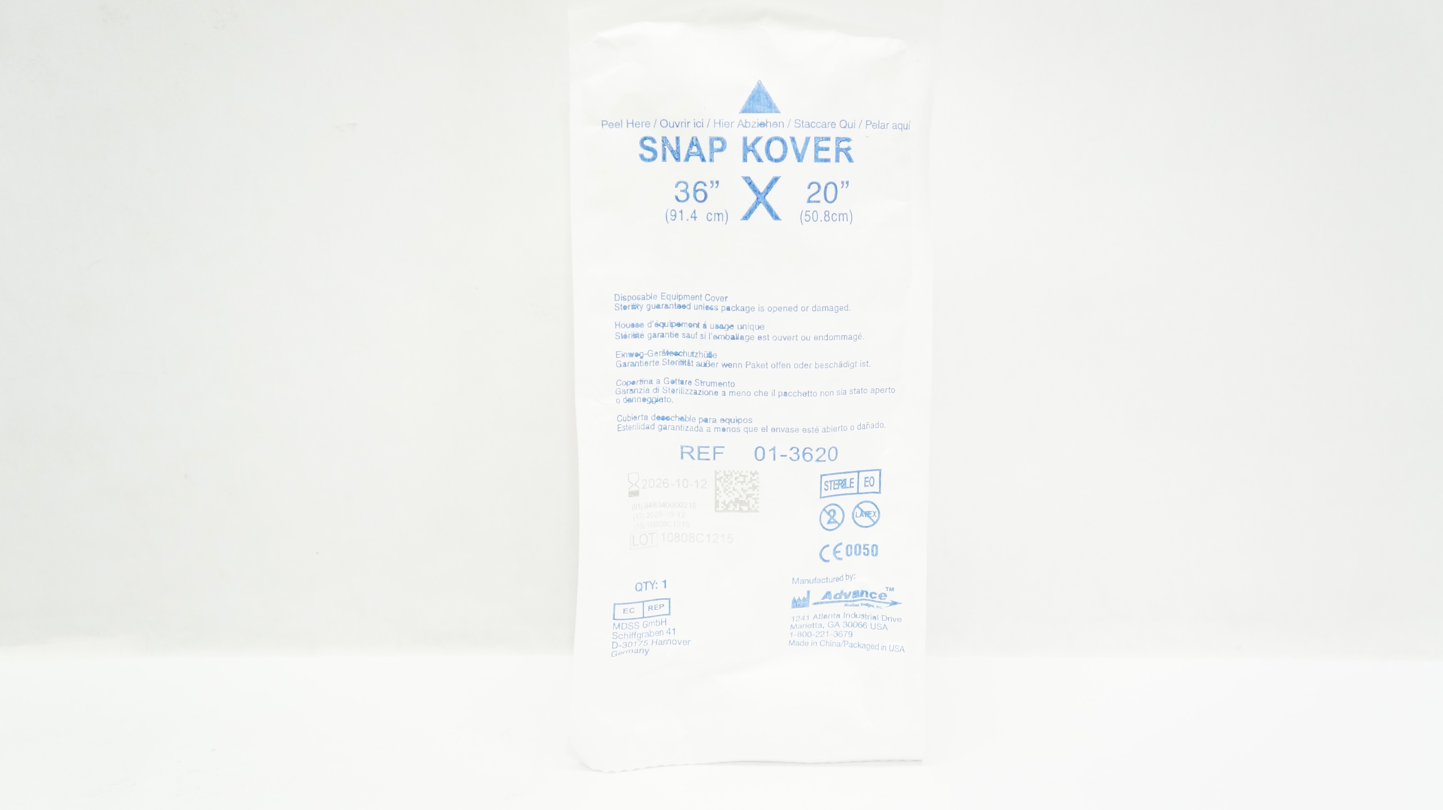 Advance 01-3620 Snap Kovers Disposable Equipment Cover 36inch x 20inch