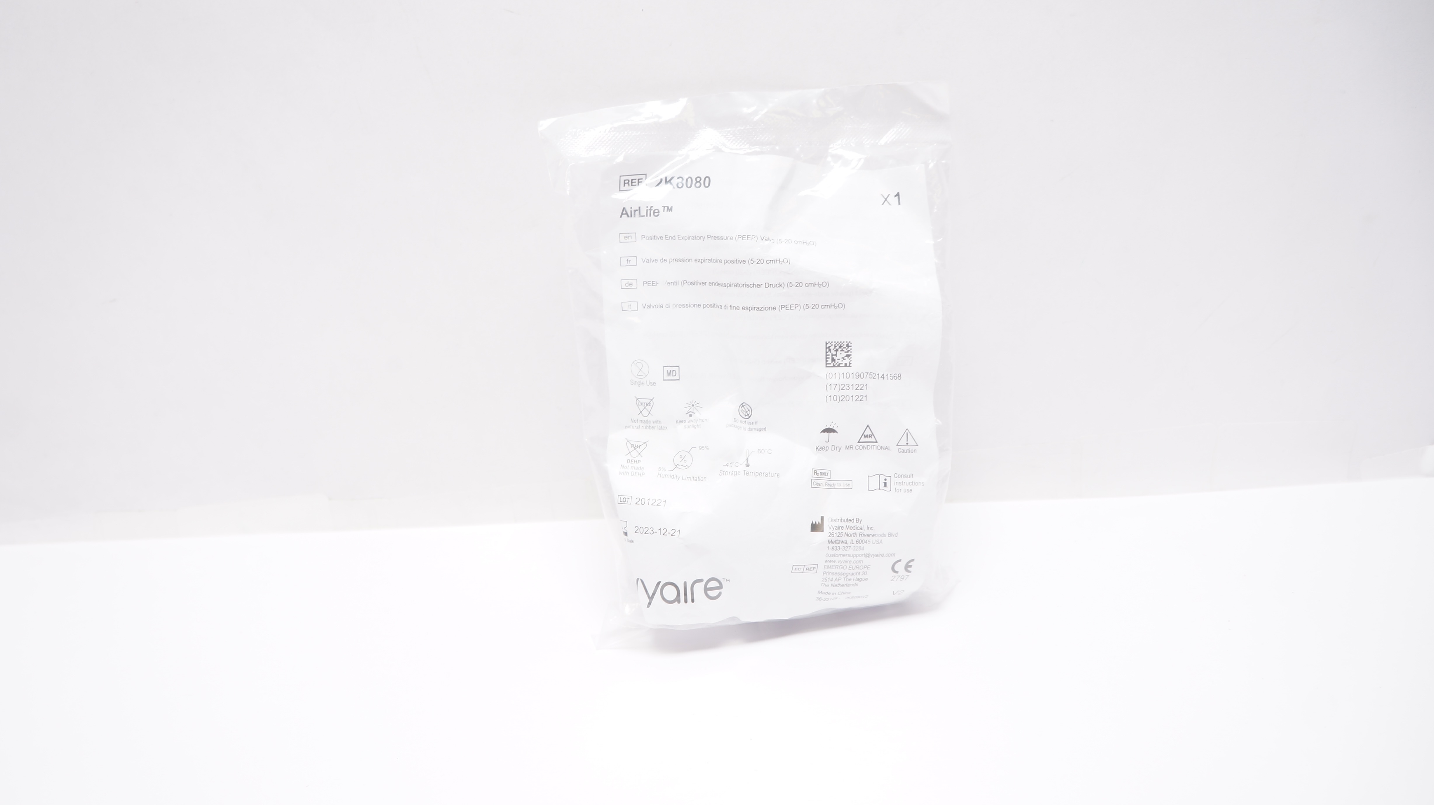 Vyaire 2K8080 AirLife Positive End Expiratory Pressure Valve 5-20cm H2O