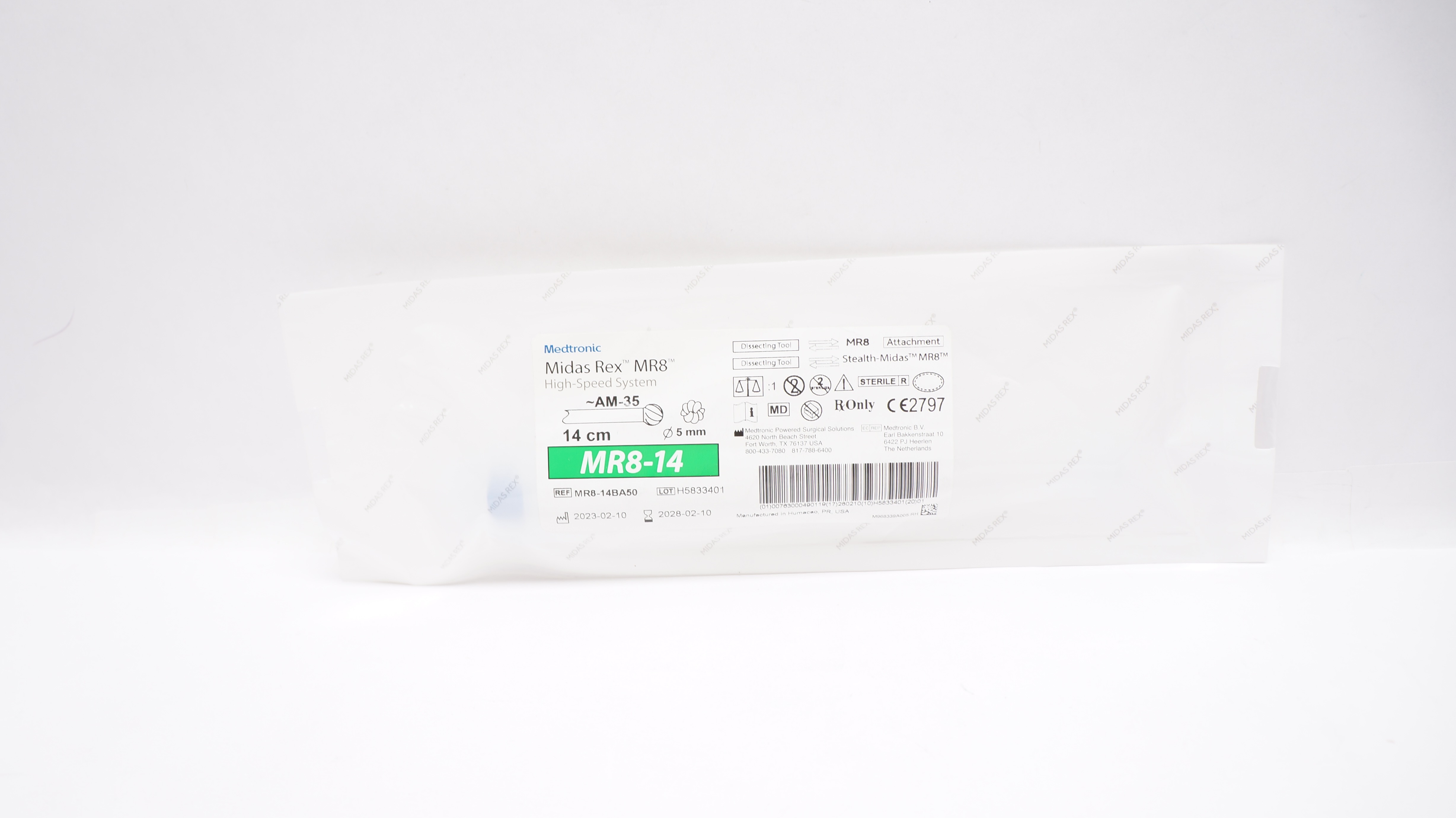 Medtronic MR814BA50 Midas Rex Dissecting Tool AM35 MR814 14cm x 5mm