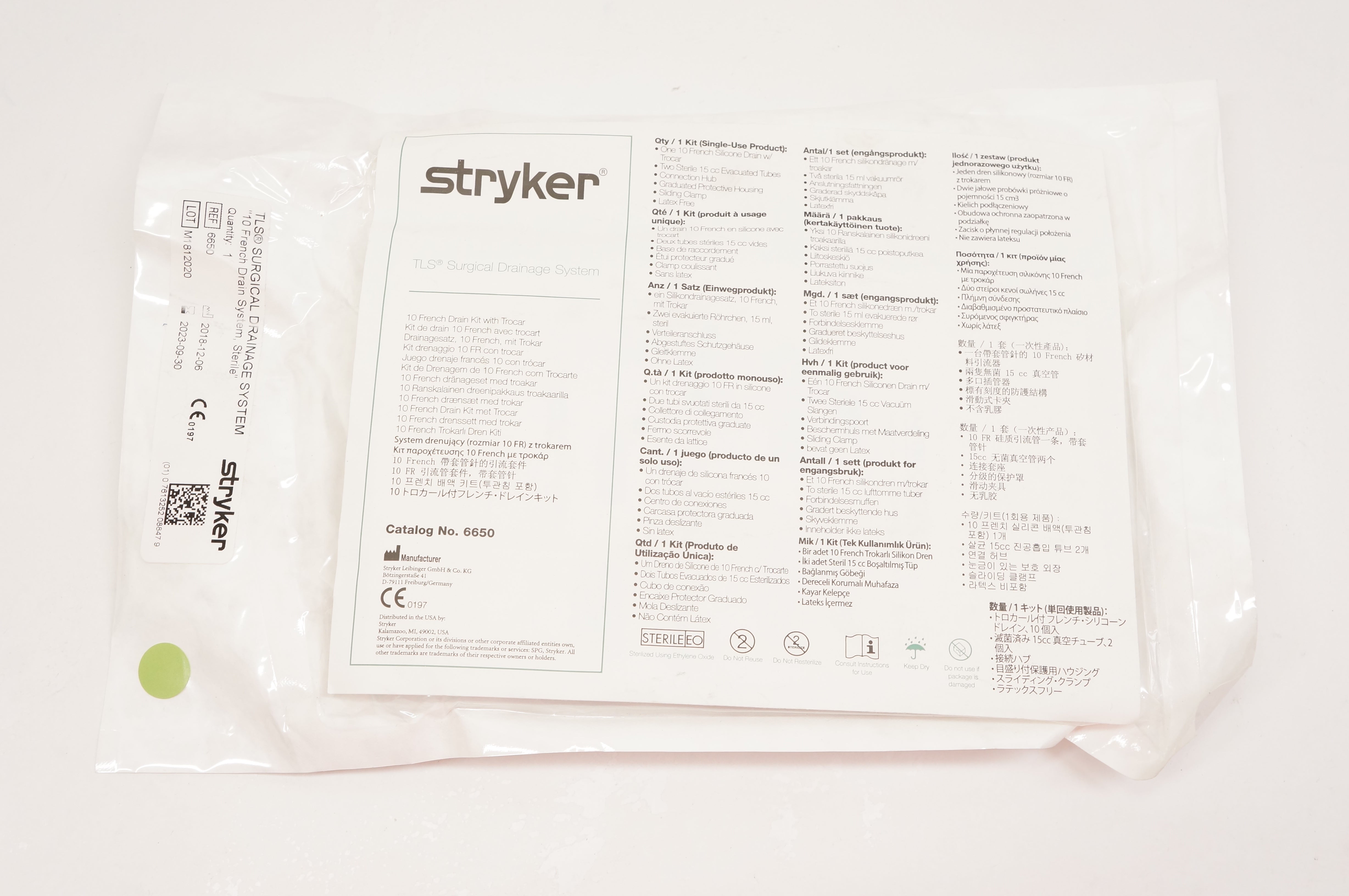 Stryker 6650 Drain Kit with Trocar 10Fr.