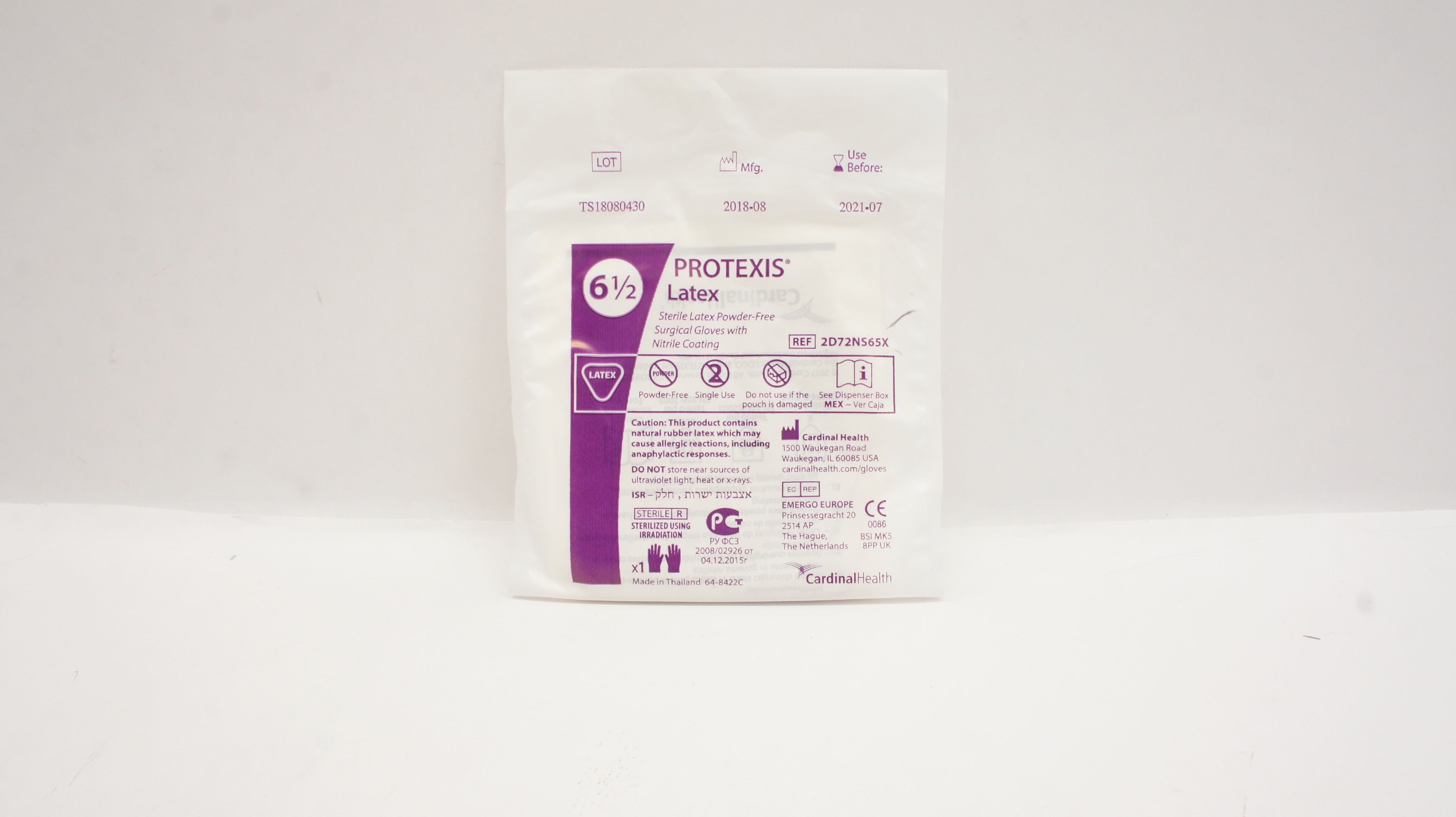 Cardinal Health 2D72NS65X Protexis Latex Surgical Gloves Size 6-1/2 (x)