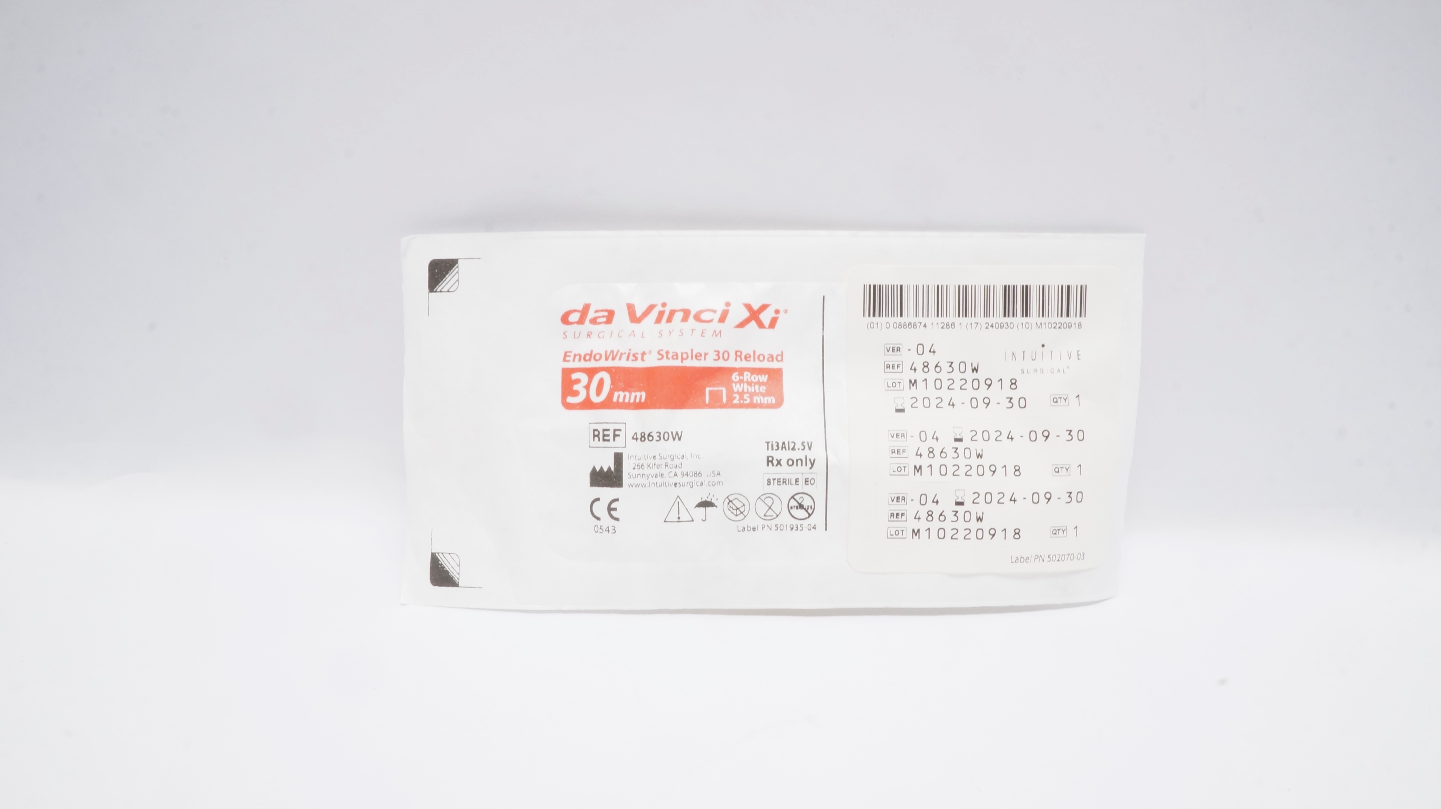 Intuitive Surgical 48630W Da Vinci Xi EndoWrist Stapler 30 Reload White 30mm (x)