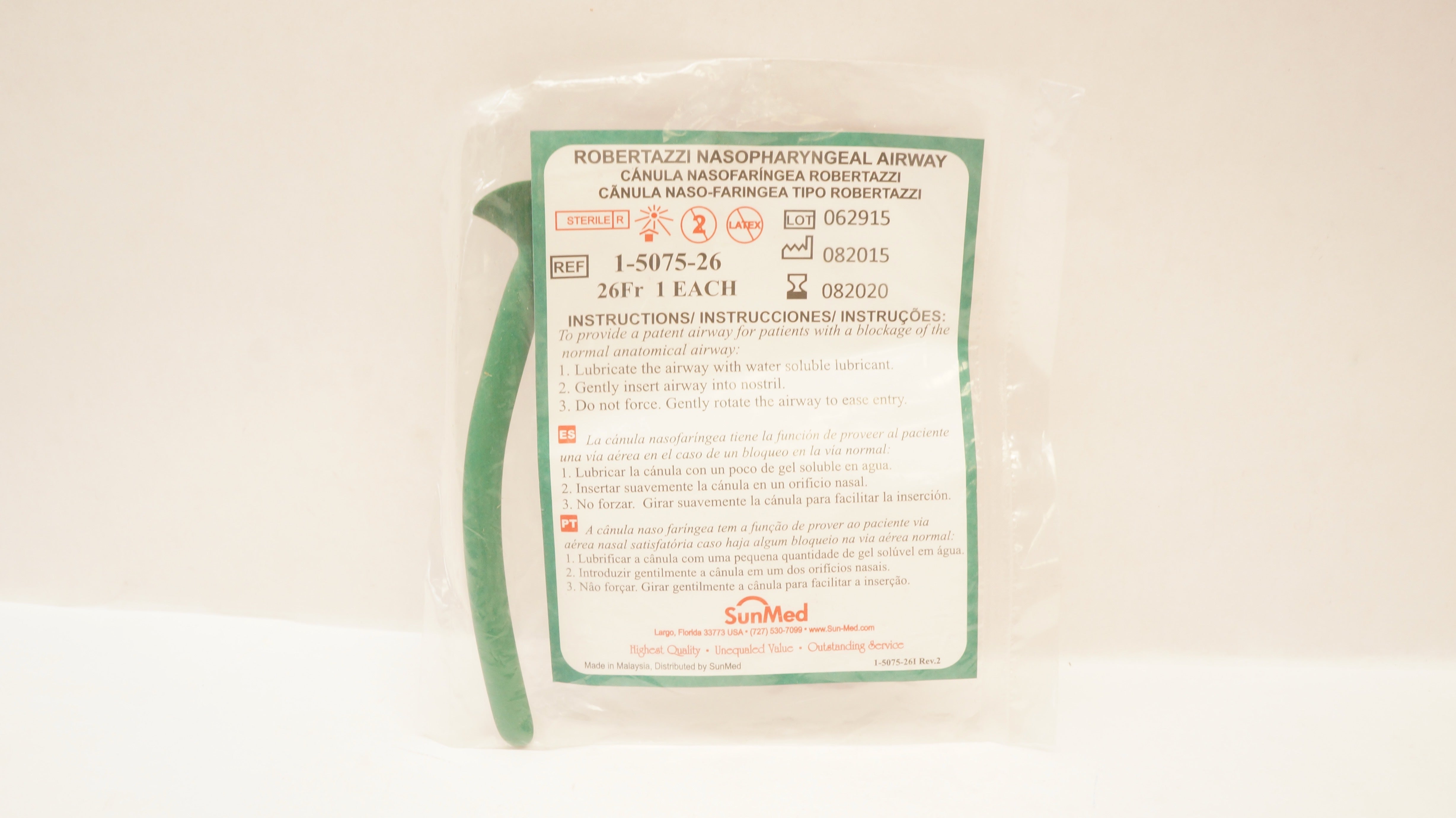 SunMed 1-5075-26 Robertazzi Nasopharyngeal Airway 26Fr (x)