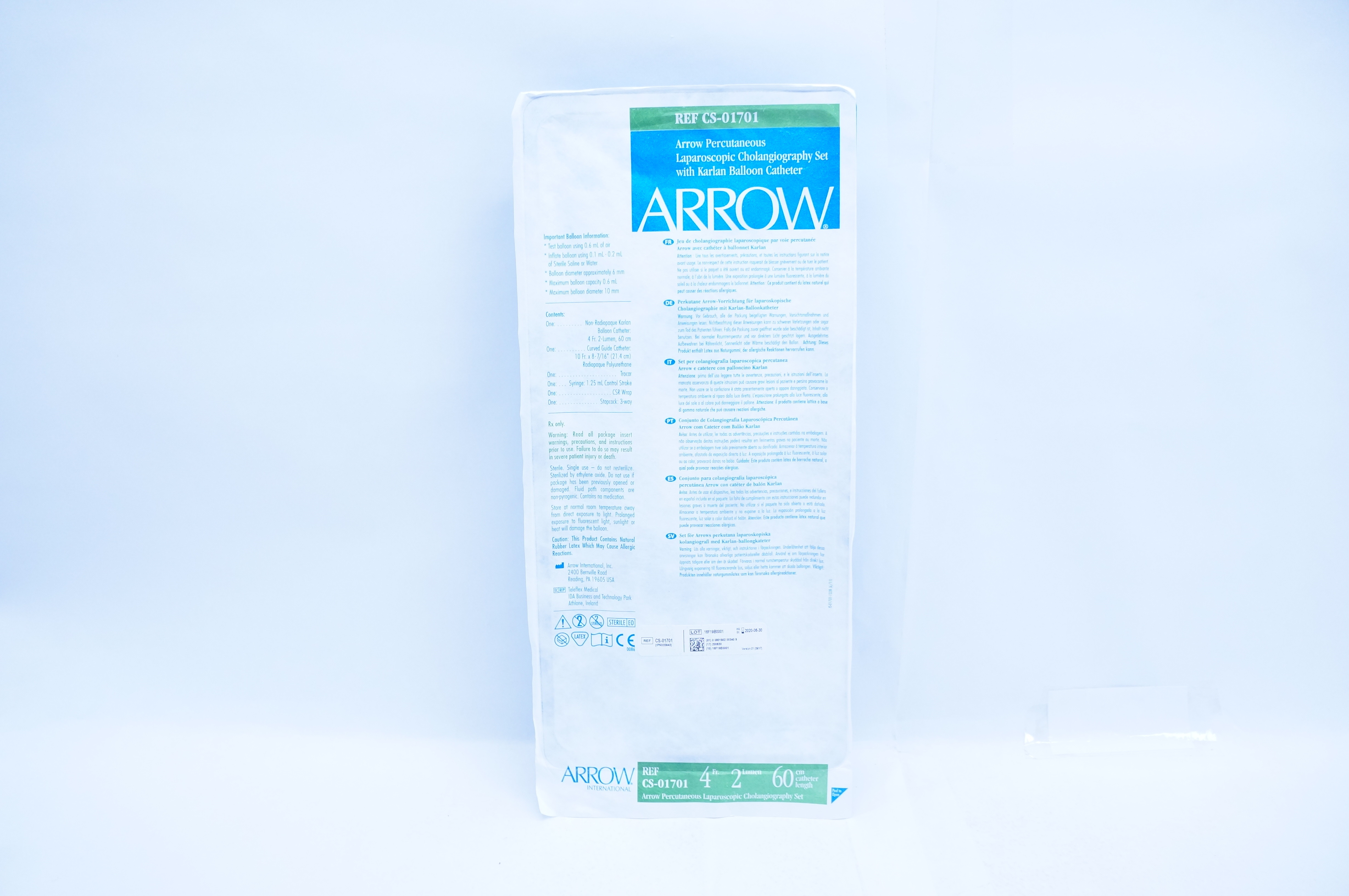 Arrow CS-01701 Laparoscopic Cholangiography Set Karlan Balloon Cath.4F ...