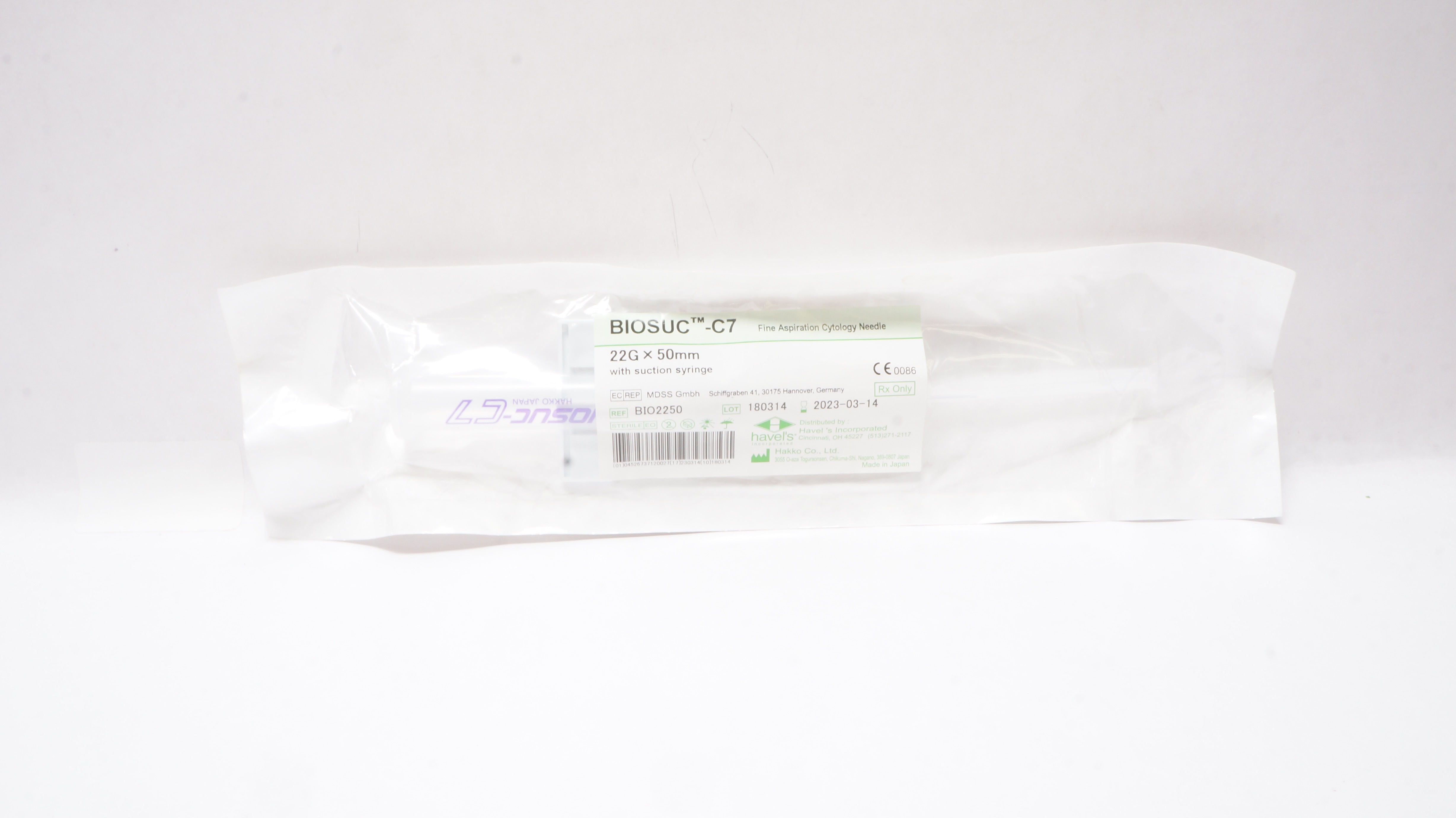 Havel's Incorporated BIO2250 Biosuc - C7 Fine Aspiration Cytology Needle (x)