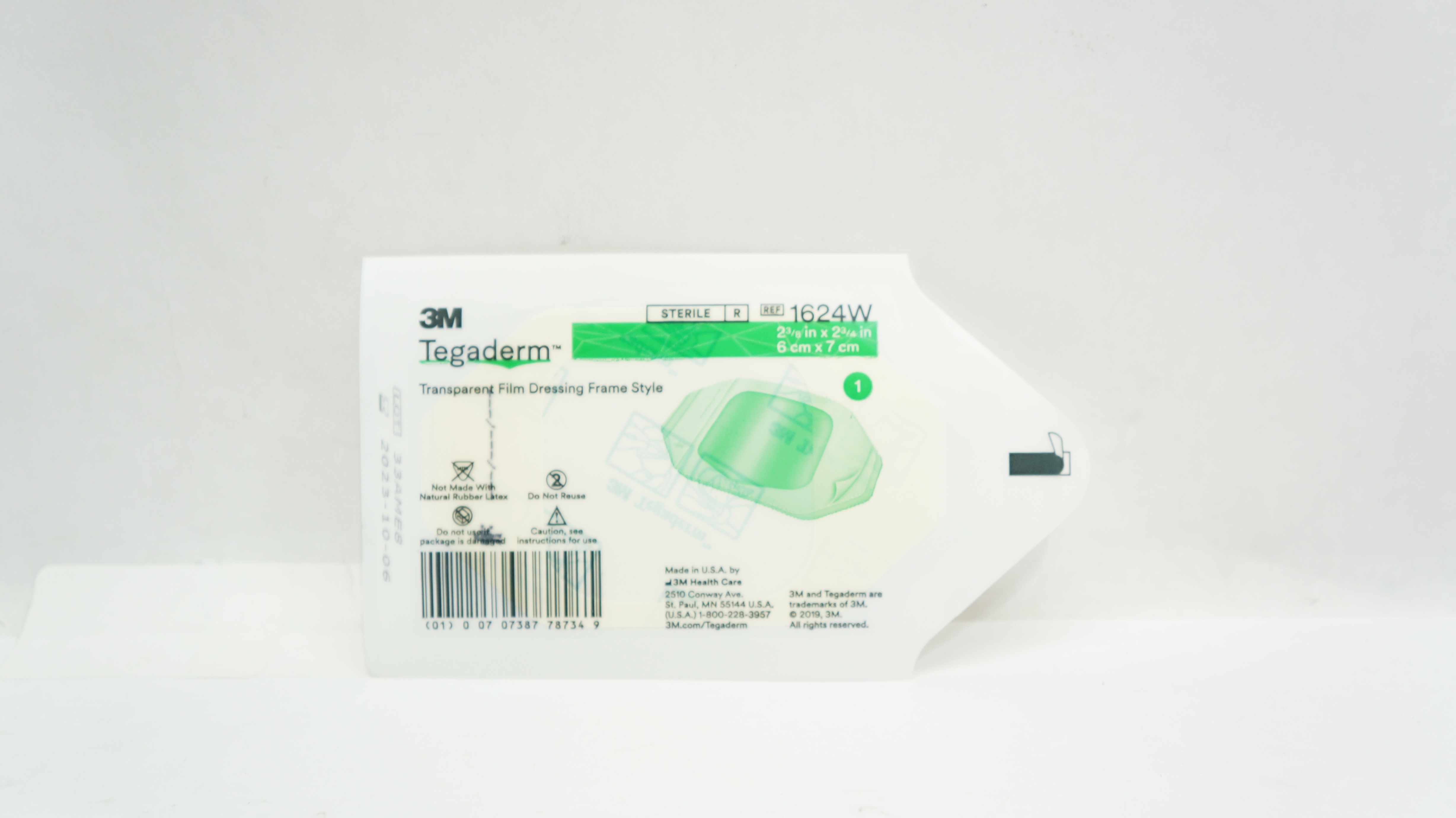 3M 1624W Tegaderm Transparent Film Dressing Frame Style 2-3/8 x 2-3/4 inch (x)