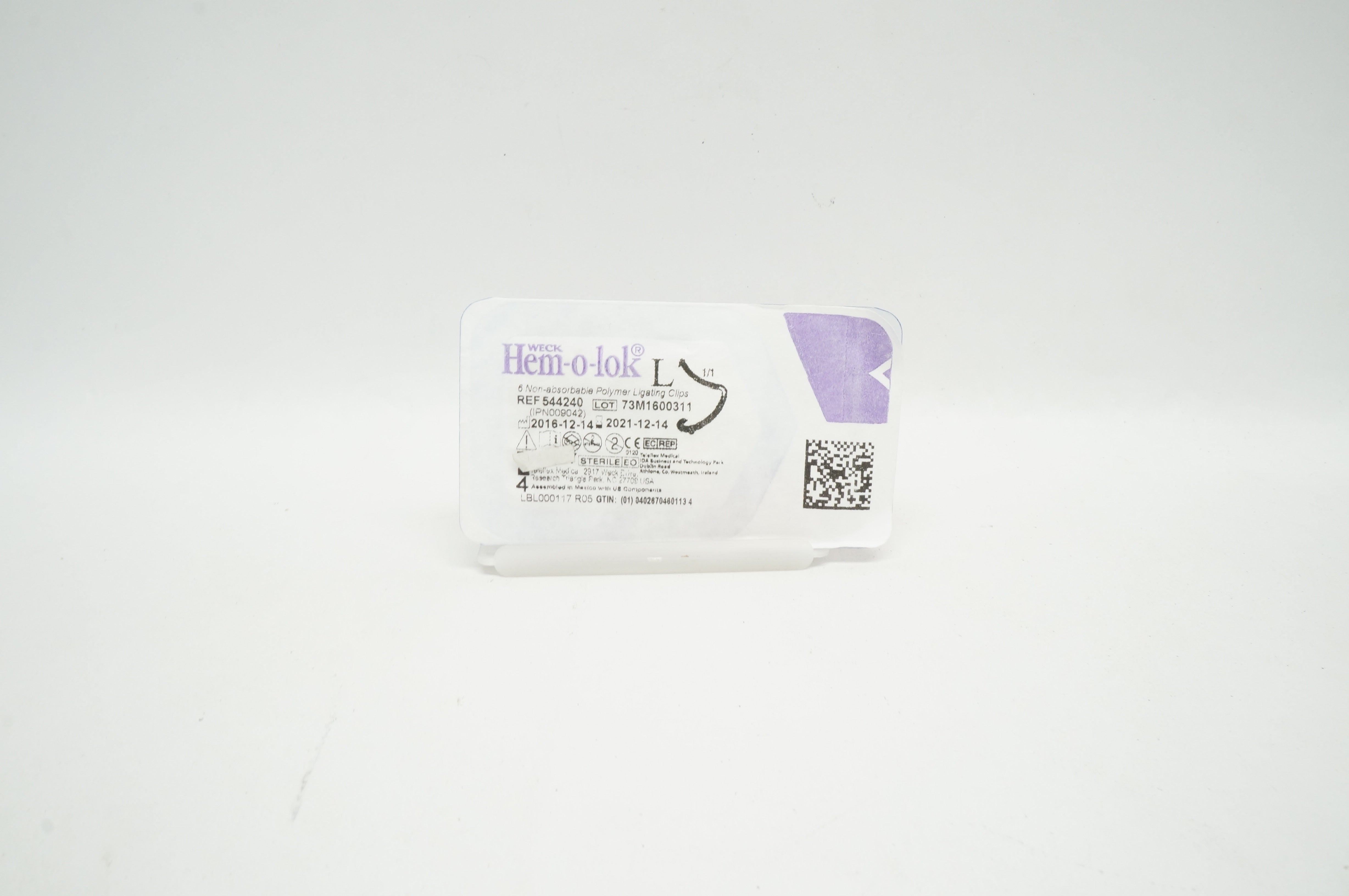 Teleflex 544240 Weck Hem-o-lok 6 Non-Absorbable Polymer Ligating Clips Large