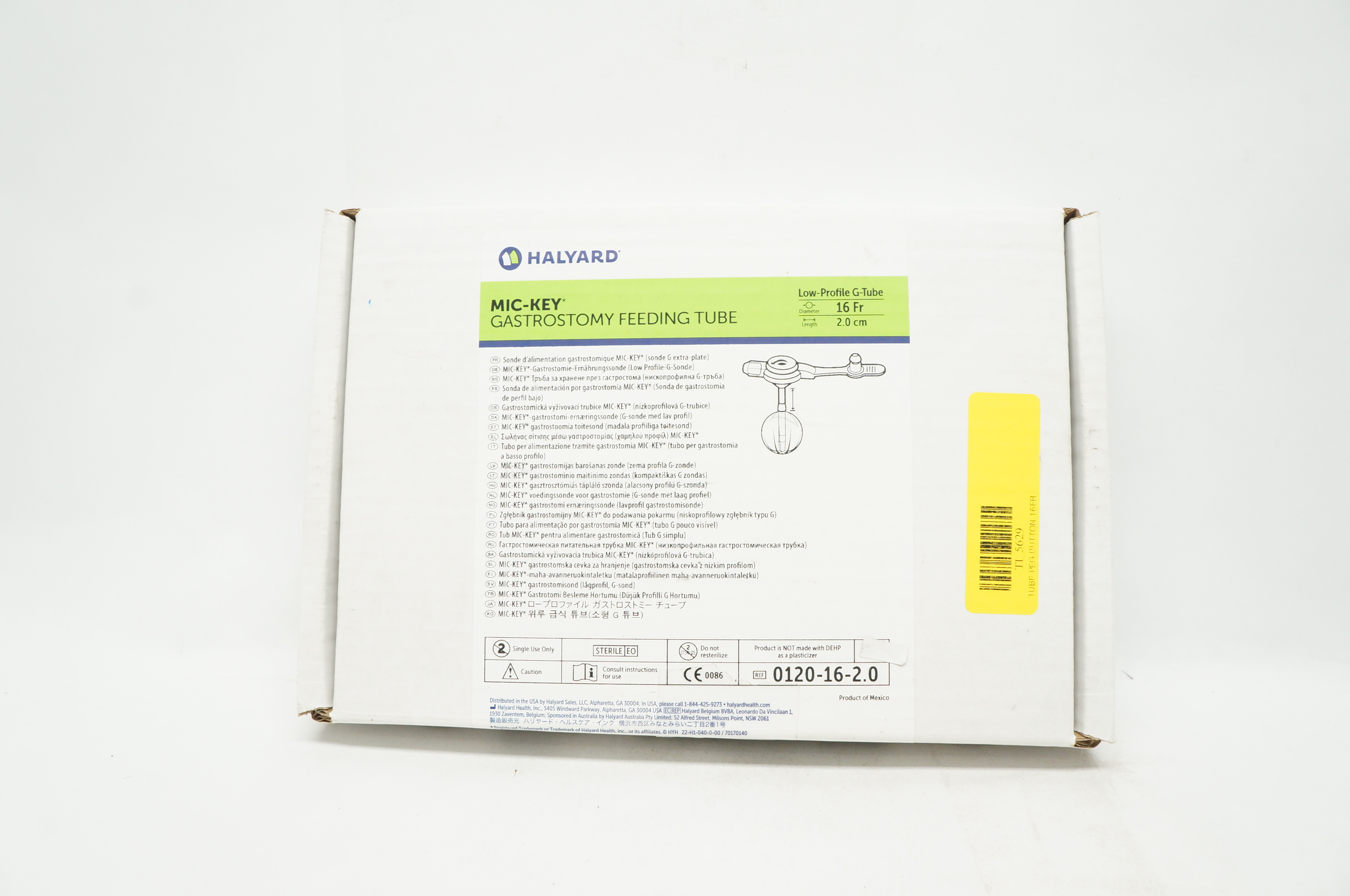 Halyard 0120-16-2.0 MIC-Key Gastrostomy Feeding Tube 16 Fr x 2.0cm Length (x)