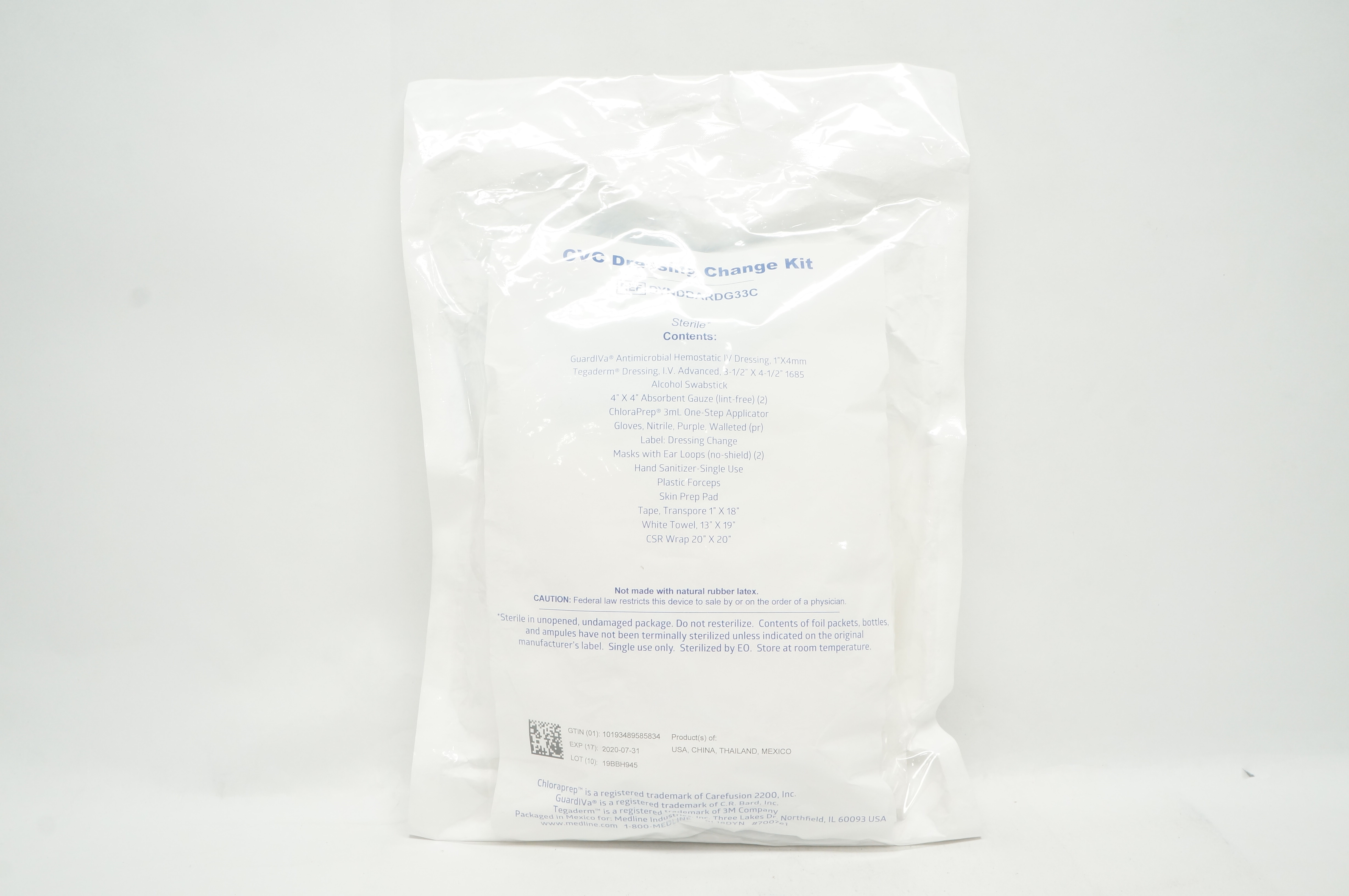 Medline DYNDBARDG33C CVC Dressing Change Kit (x)