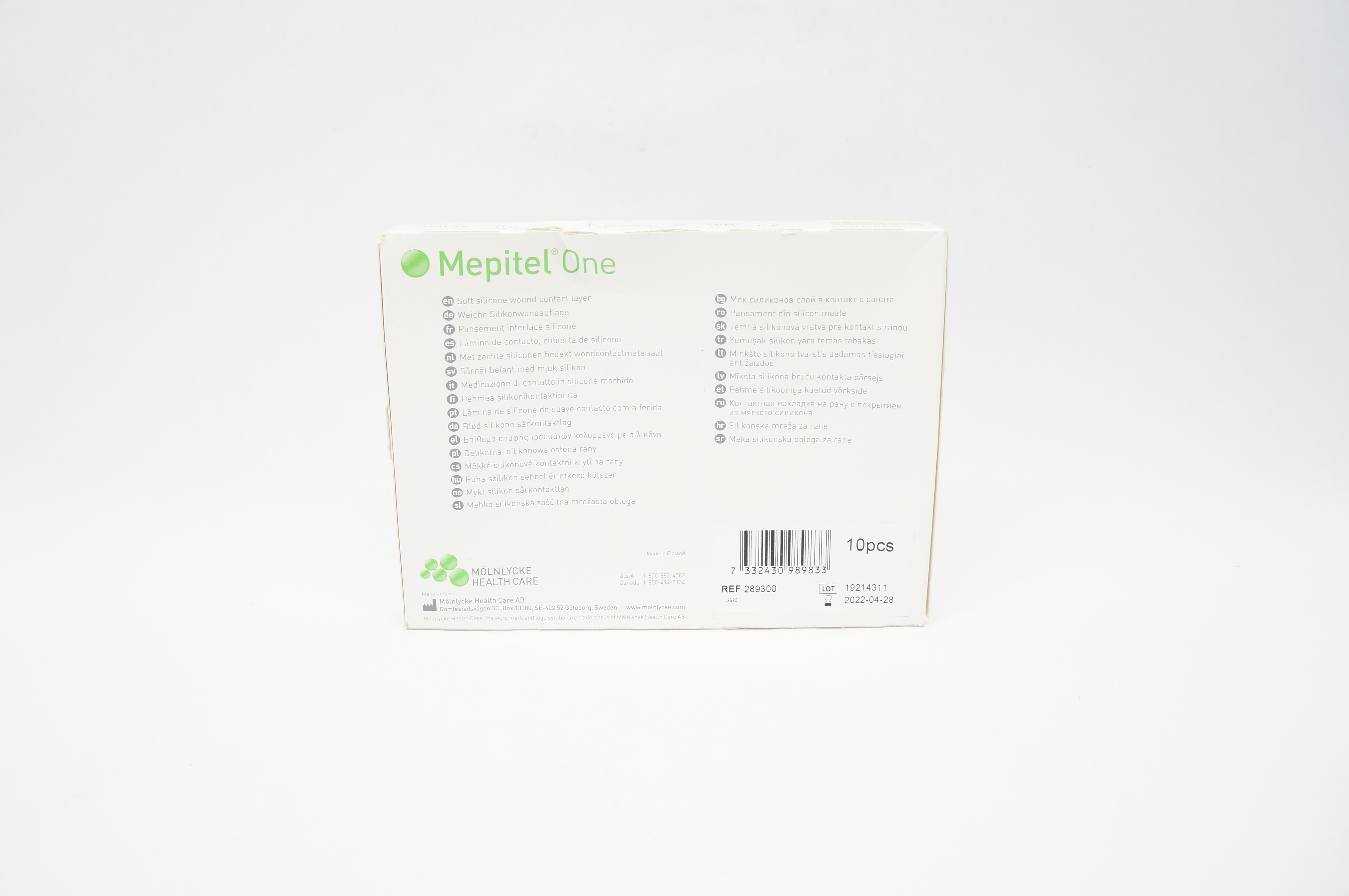 Molnlycke 289300 Mepitel One with Safetac Technology 3inch x 4inch - Box of 10