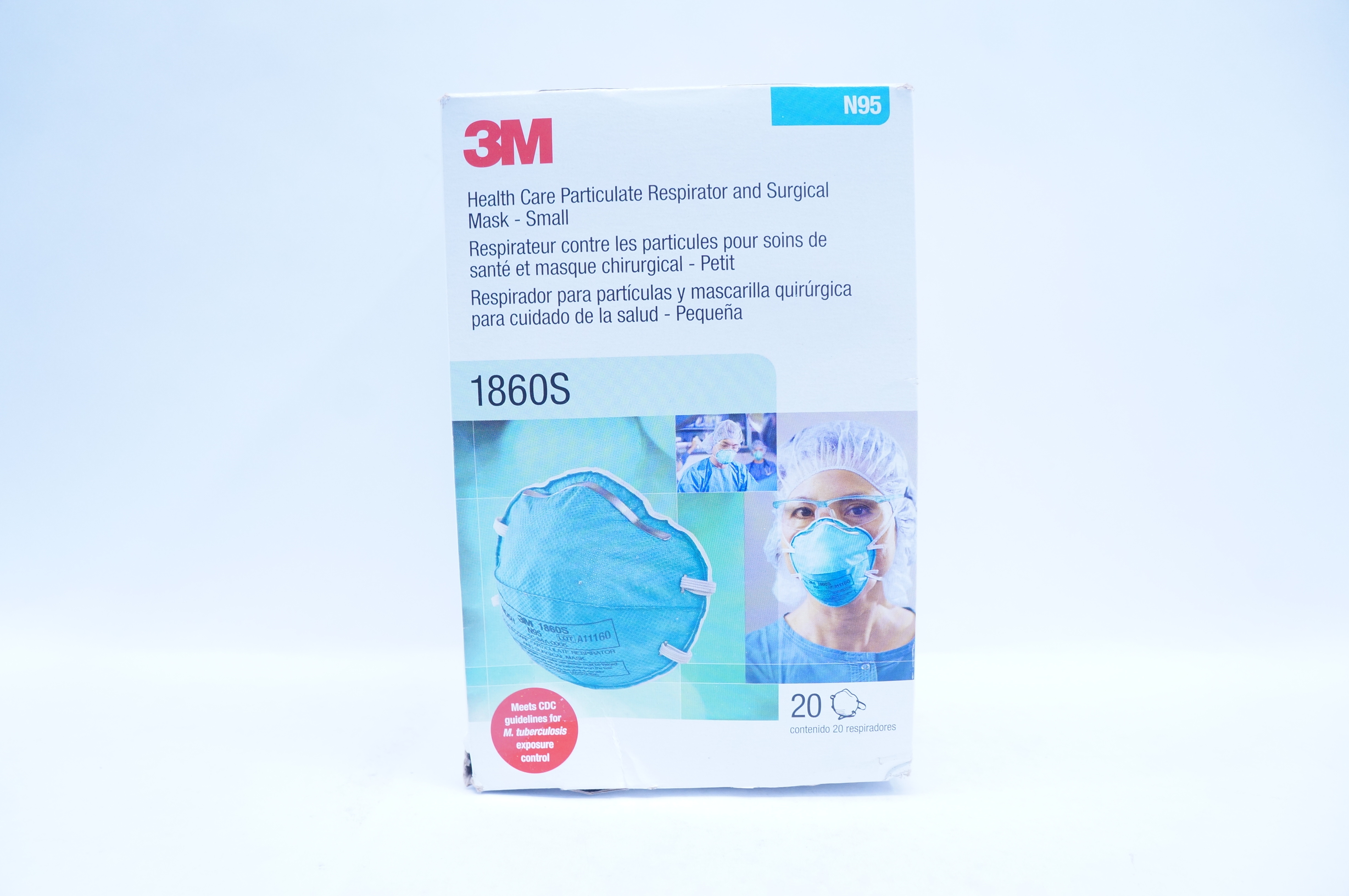 3M 1860S Health Care Particulate Respirator and Surgical Mask Small - Box of 20