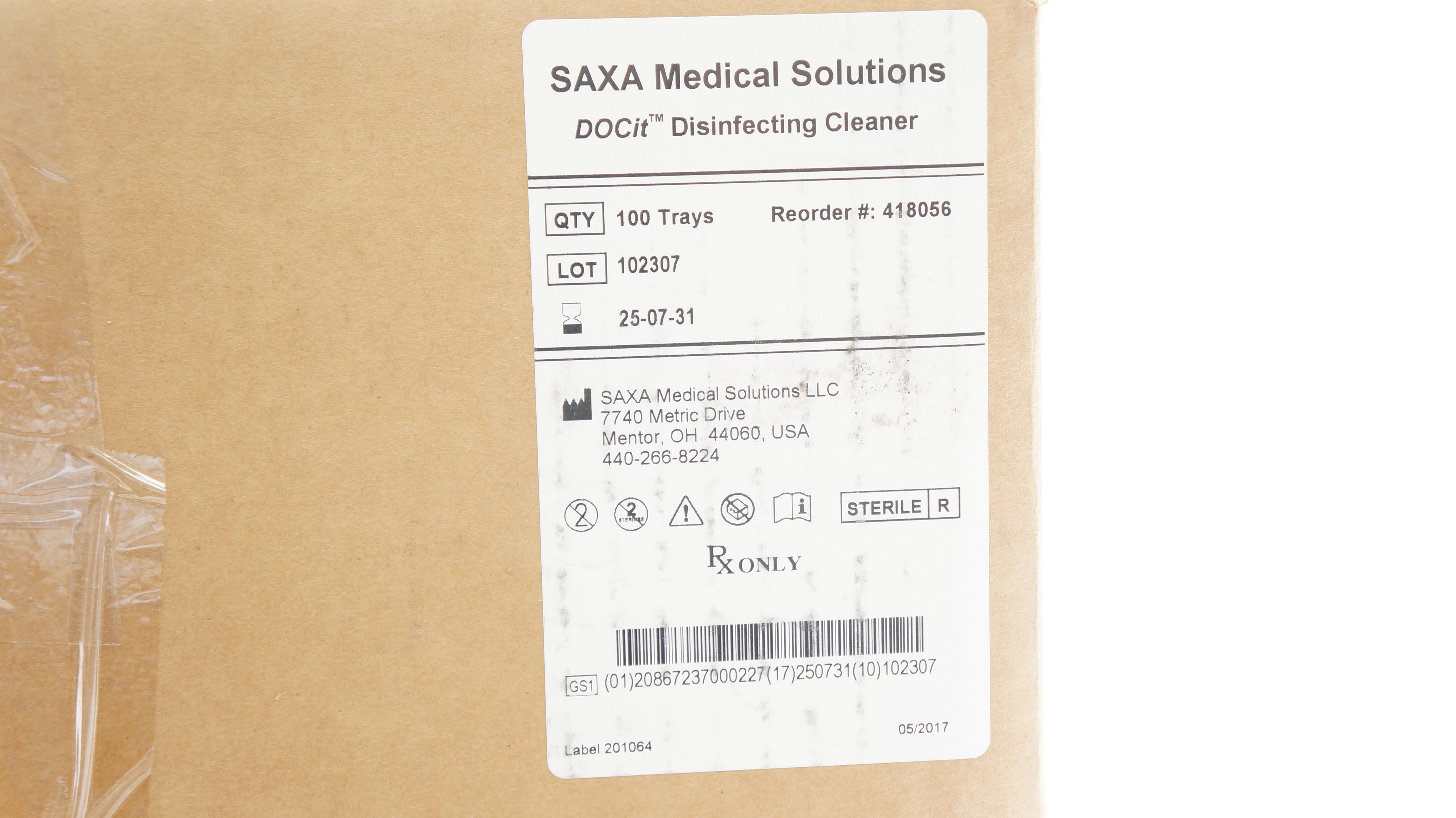 SAXA 418056 DOCit Disinfecting Cleaner - Case of 100