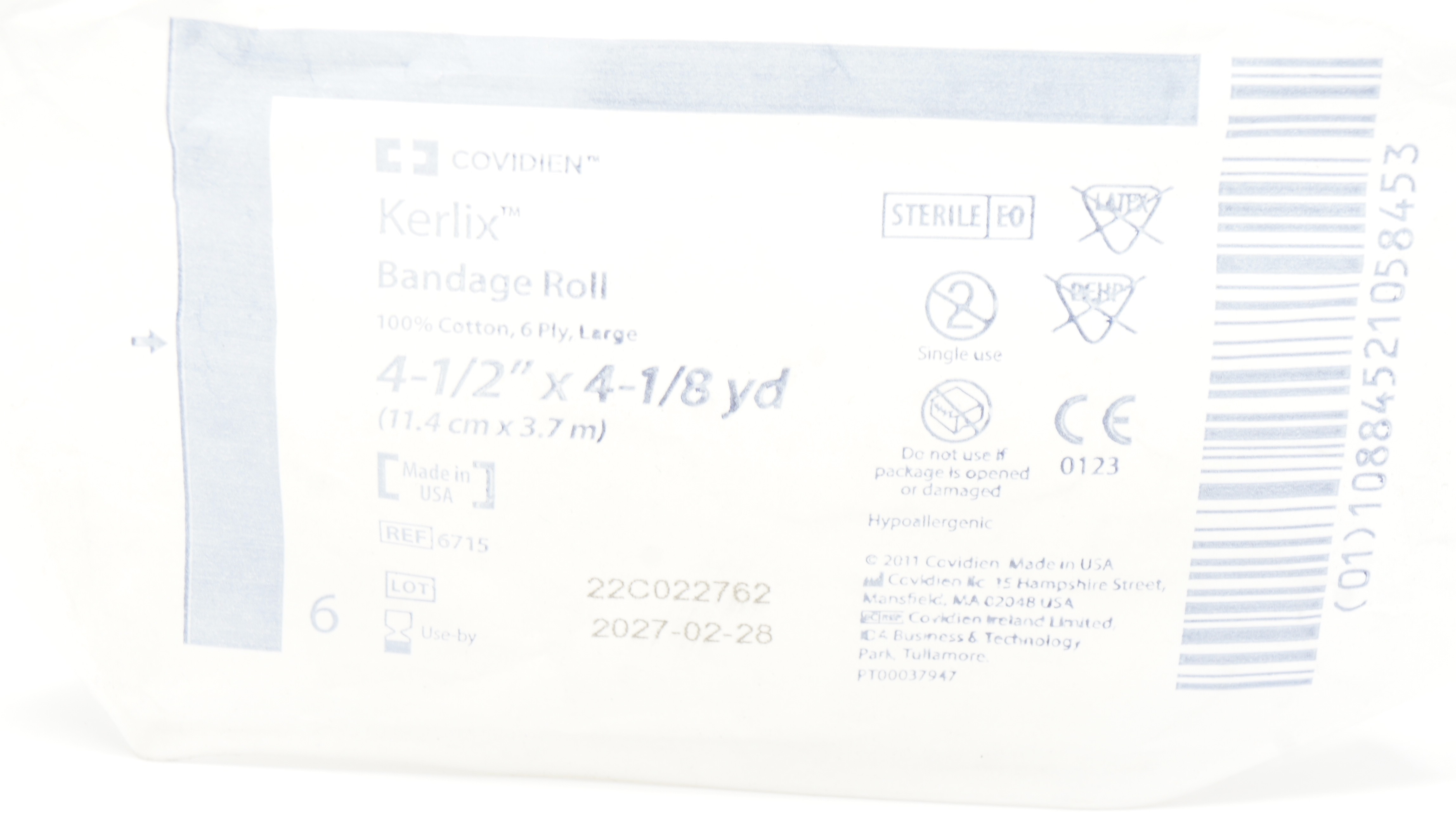 Covidien 6715 Kerlix Bandage Roll 100% Cotton 6-Ply, Large 4-1/2inch x 4-1/8yd