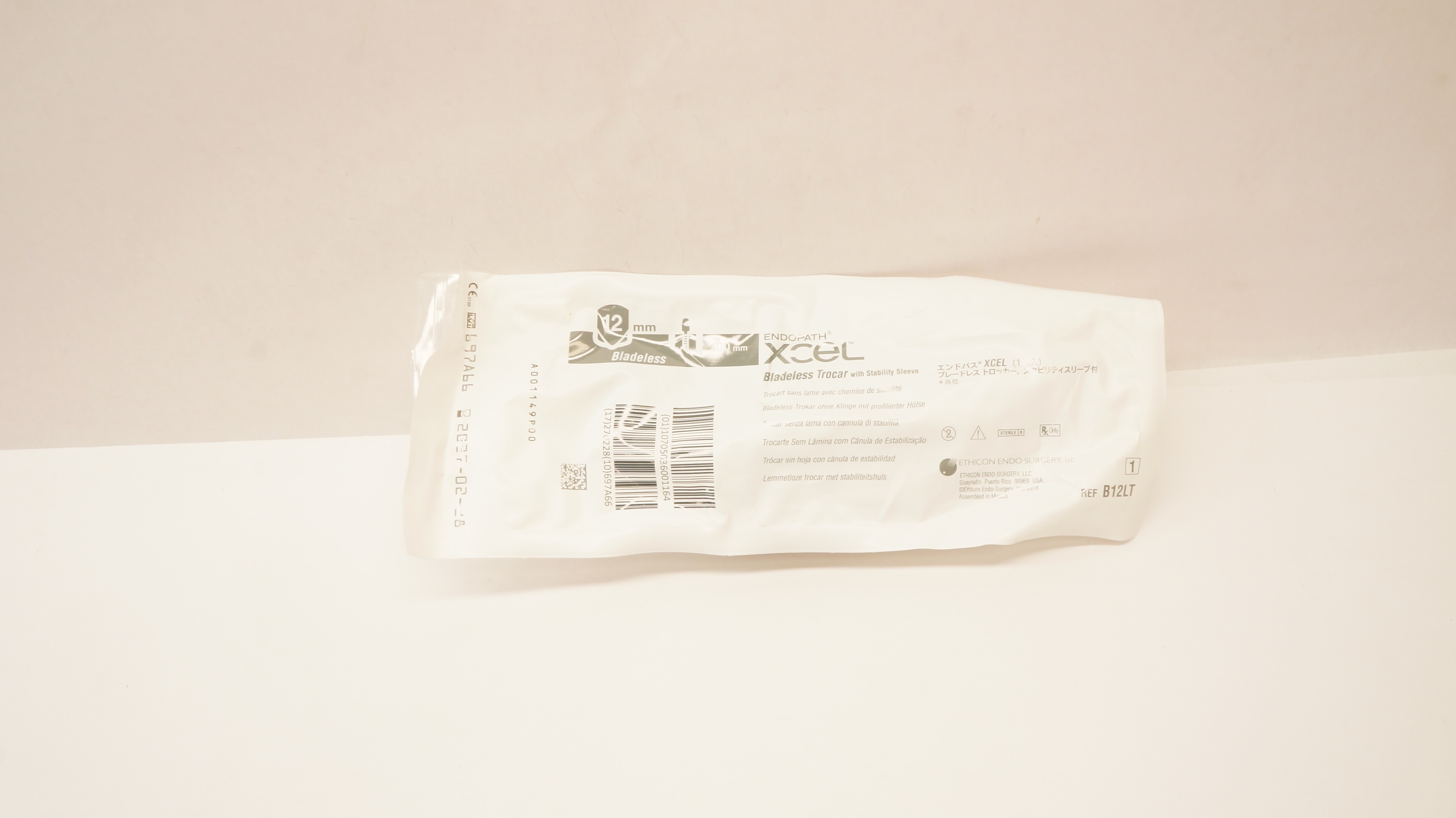 Ethicon B12LT Endopath Xcel Bladeless Trocar W/Stability Sleeve 12 x 100mm