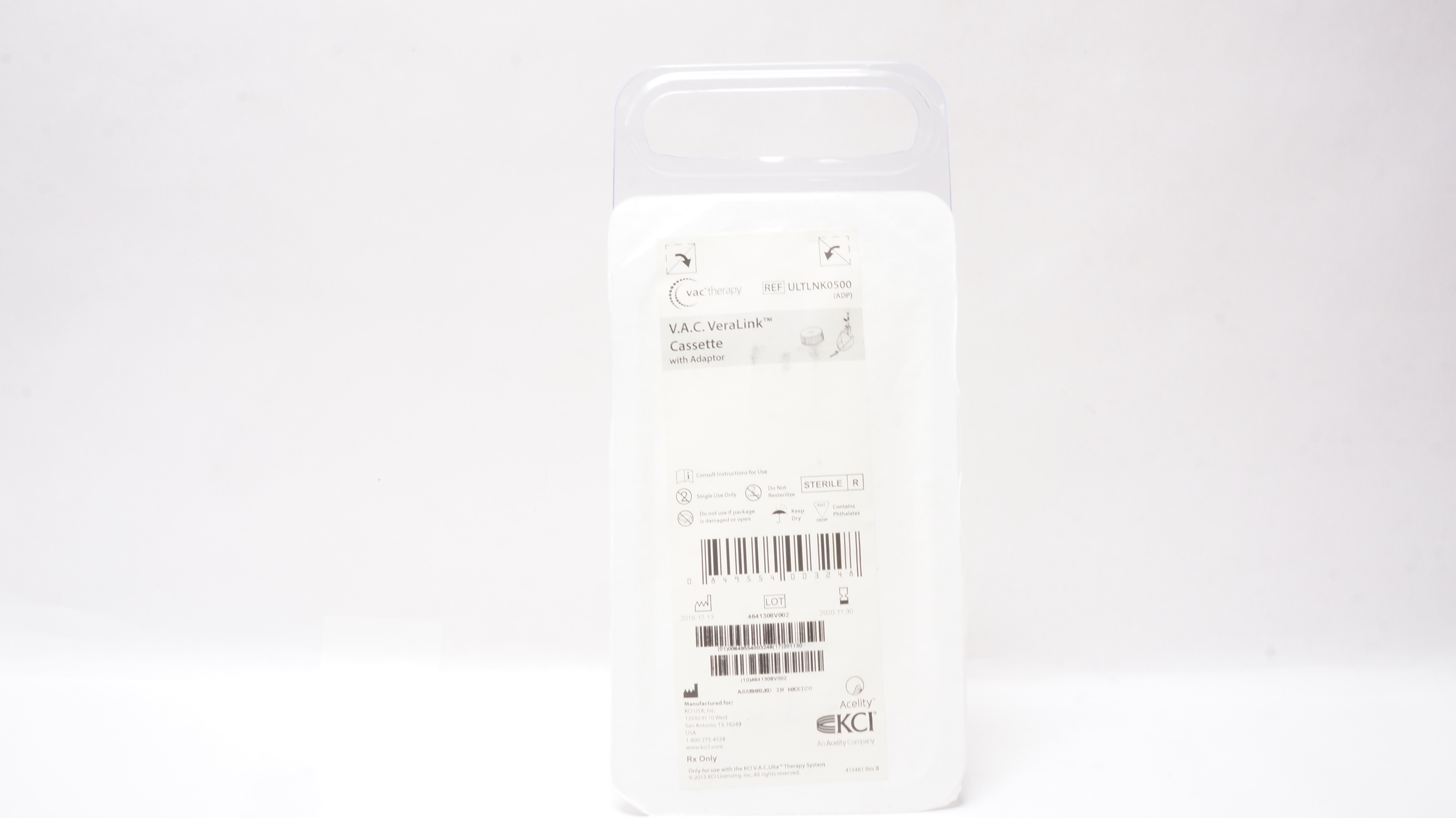 KCI ULTLNK0500 Acelity V.A.C. VeraLink Cassette with Adaptor (x)