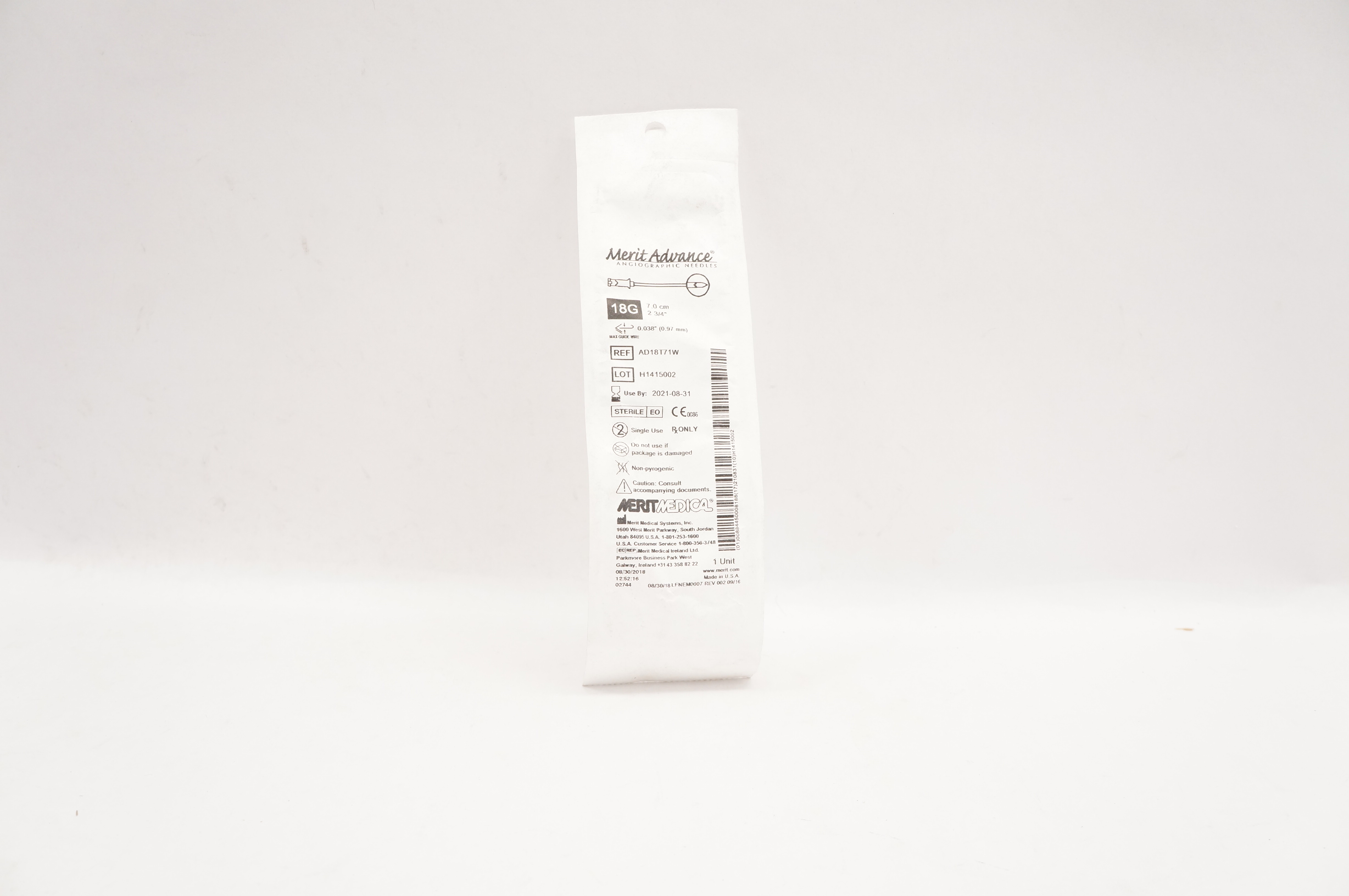 Merit Medical AD18T71W Merit Advance Angiographic Needles 18G (x)