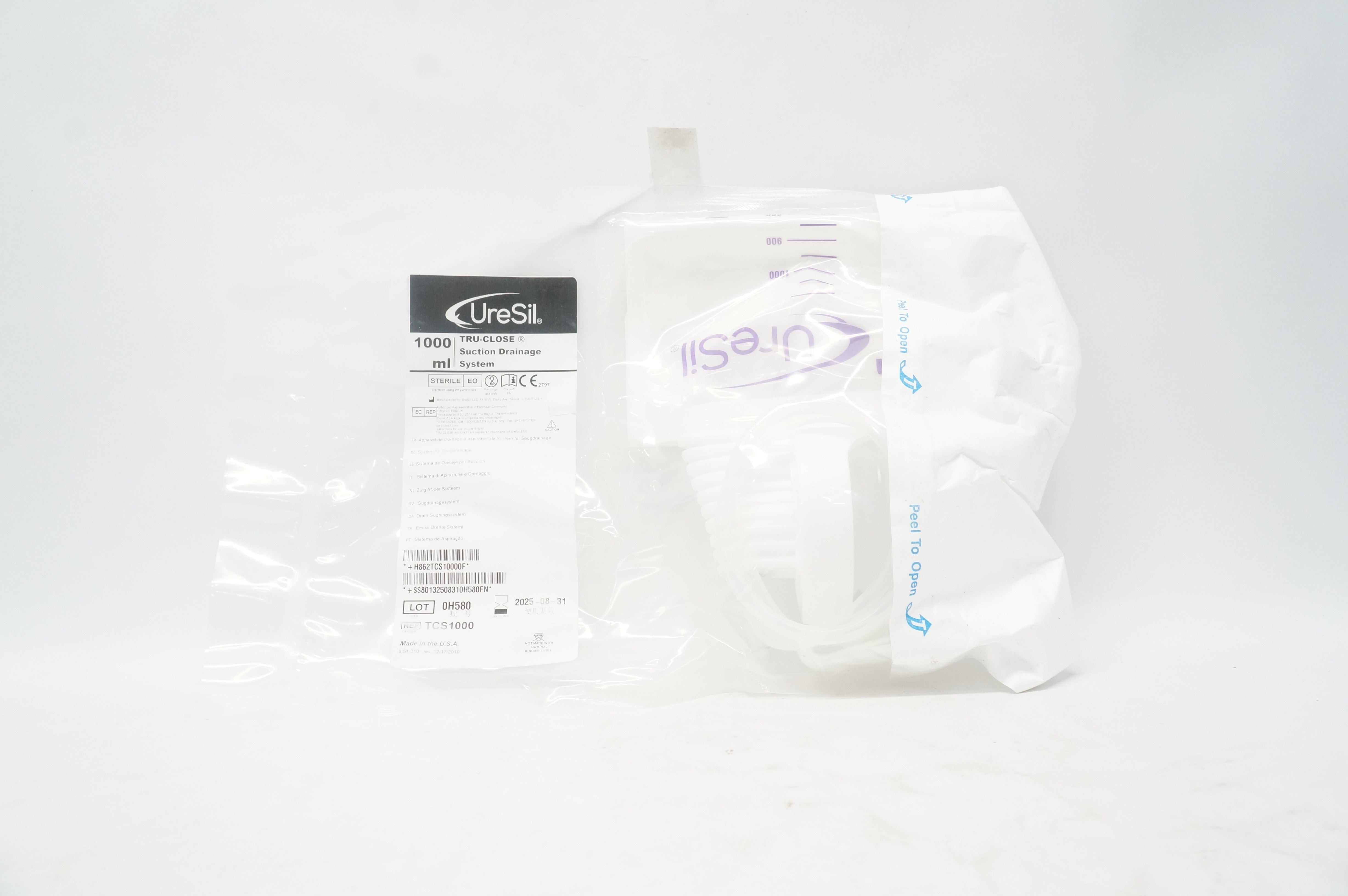 UreSil TCS1000 Tru-Close Suction Drainage System 1000ml