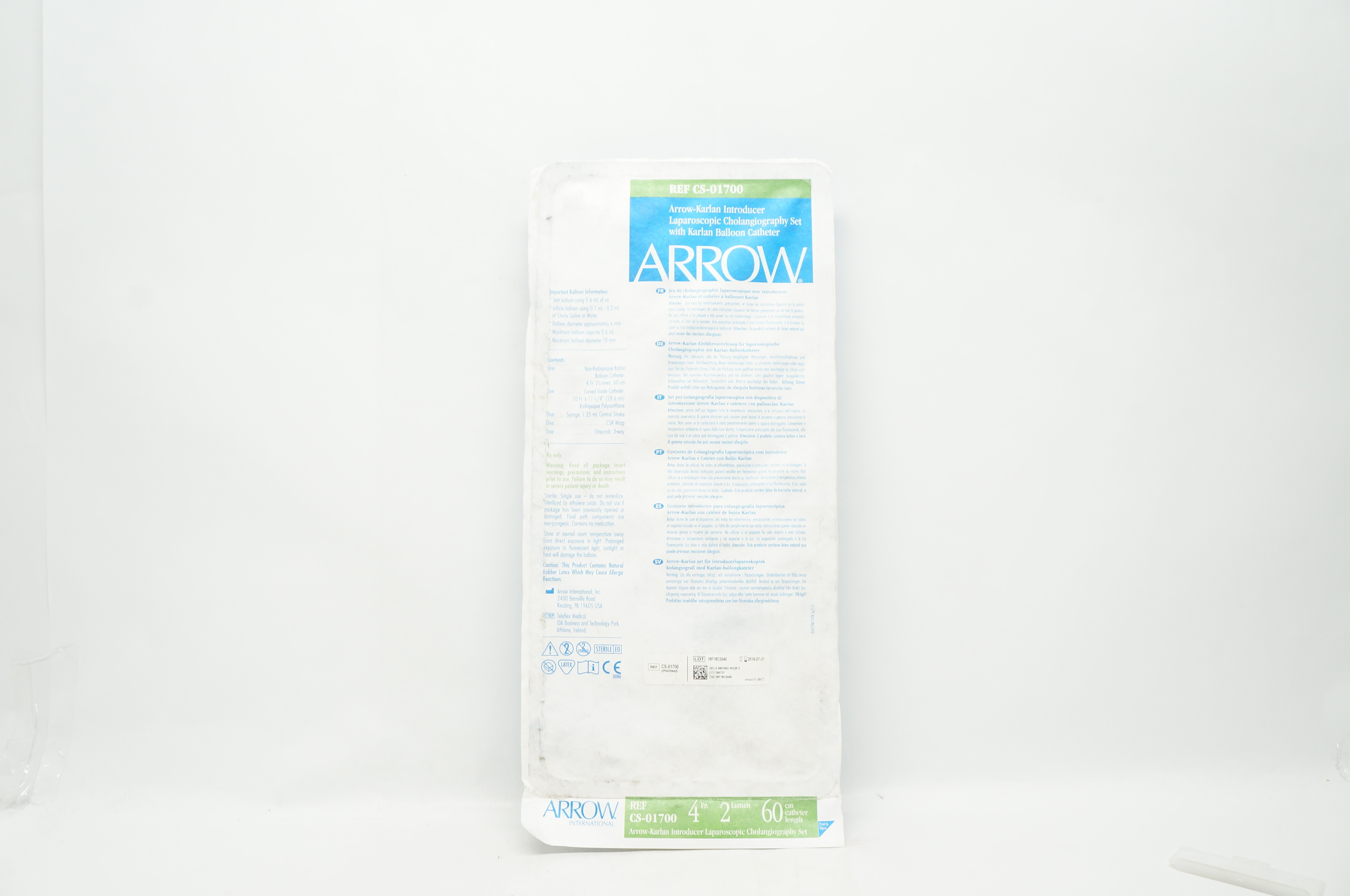 Arrow CS-01700 Laparoscopic Cholangiography Set 4Fr x 60 cm (x)