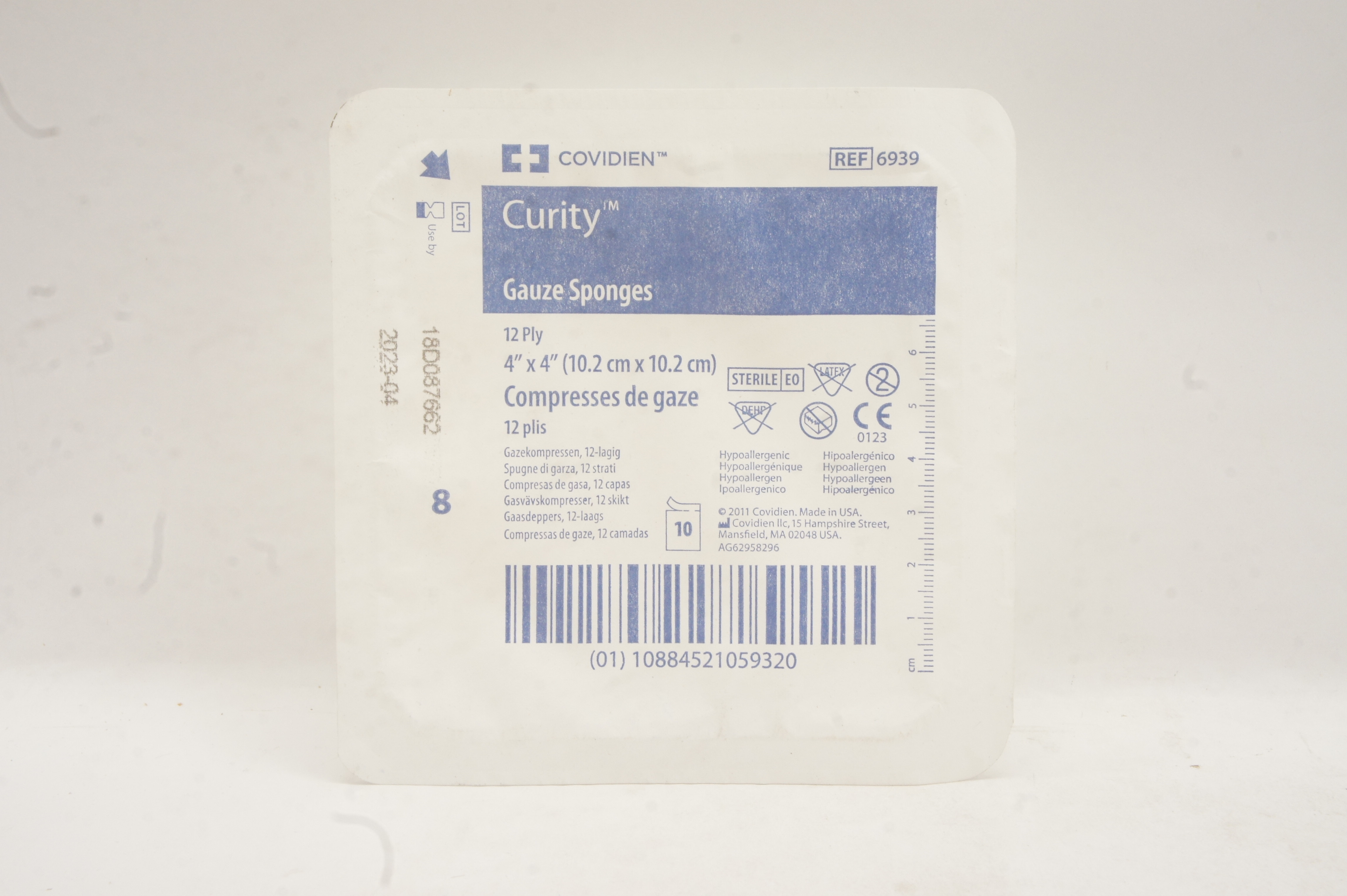 Covidien 6939 Curity Gauze Sponges 12 Ply 4 inch x 4 inch  Pack of 10