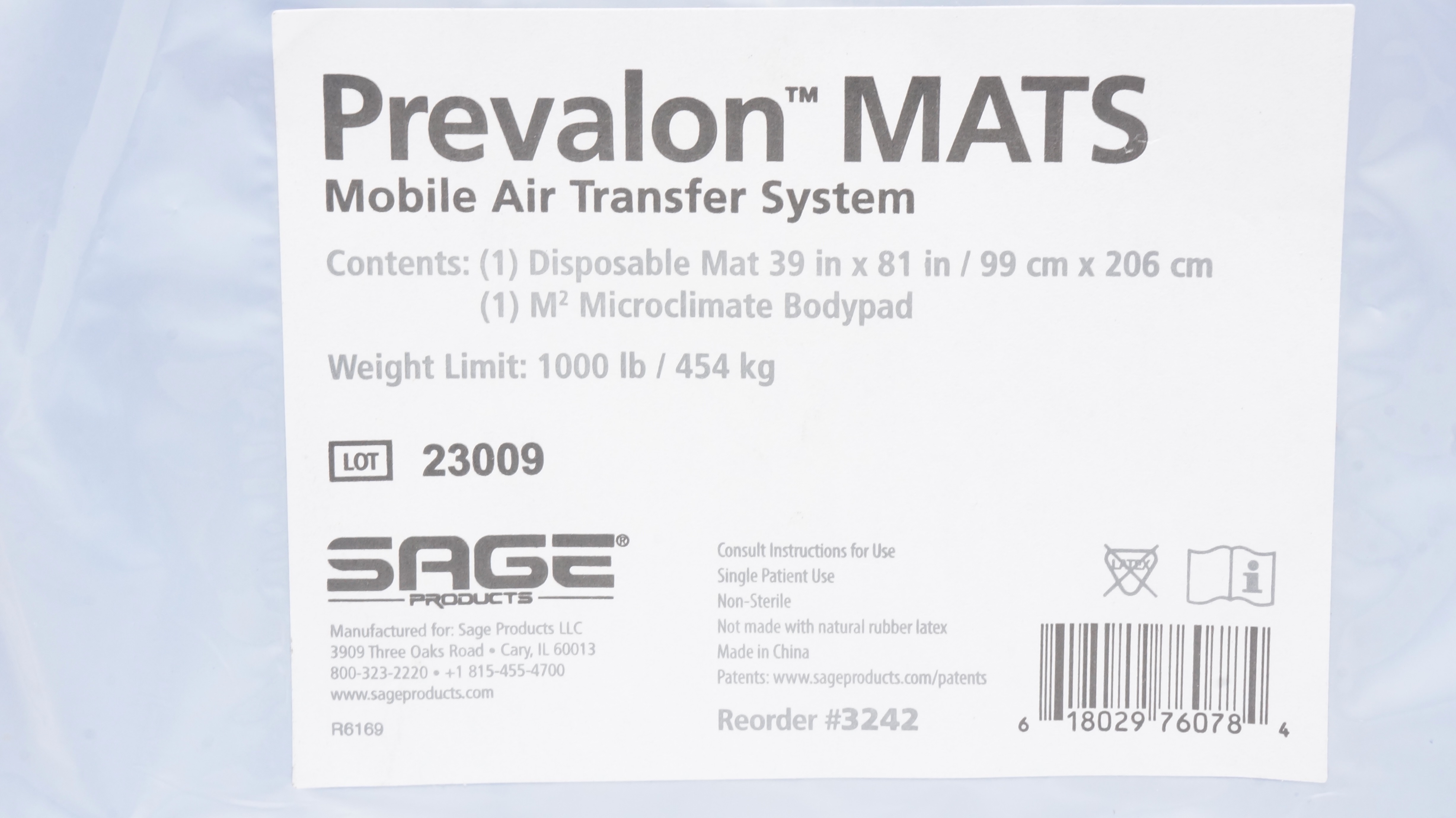 Sage 3242 Prevalon Disposable Mat 39inch x 81inch