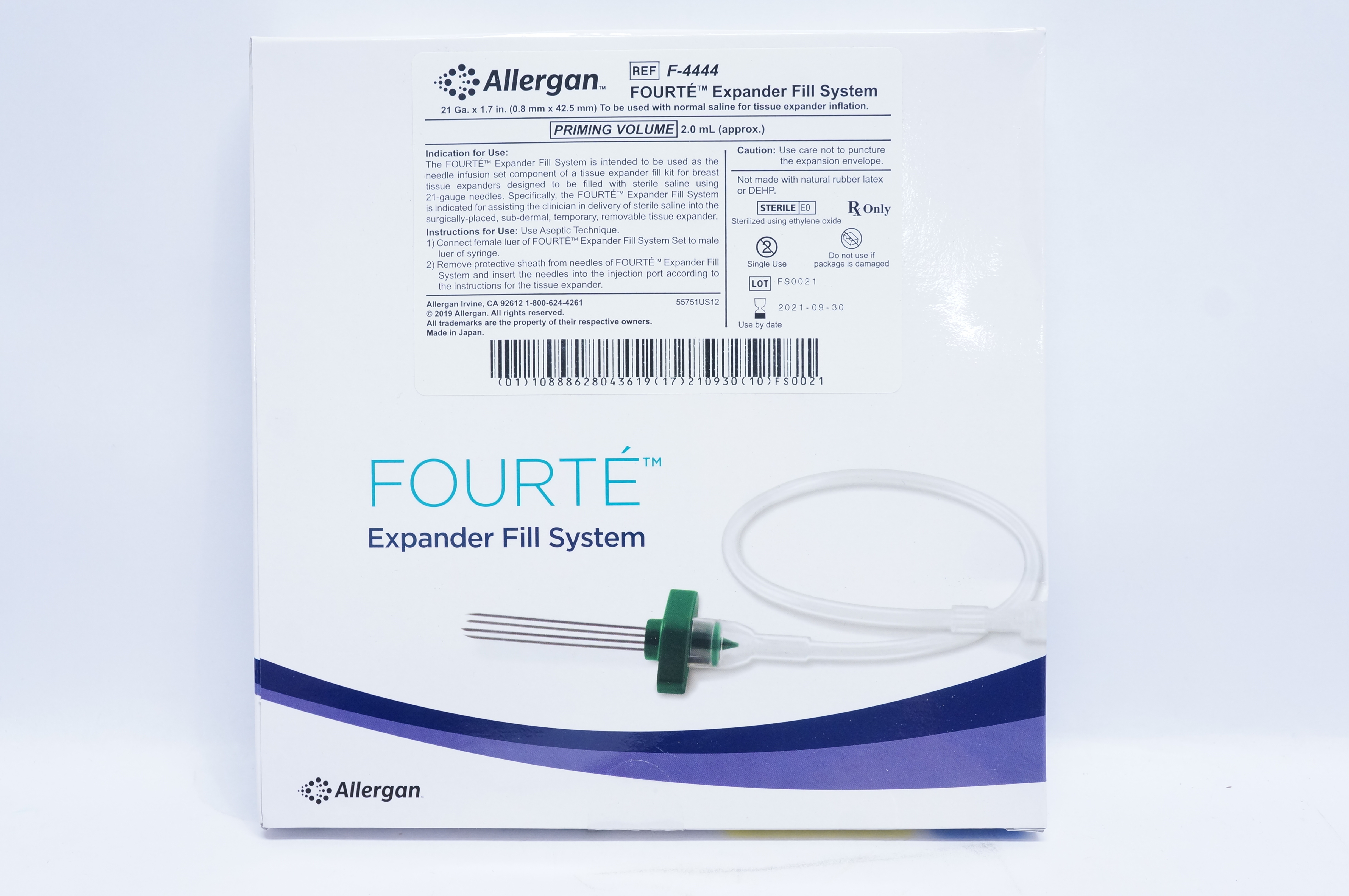 Allergan F4444 FOURTE Expander Fill System 21Ga. x 1.7inch