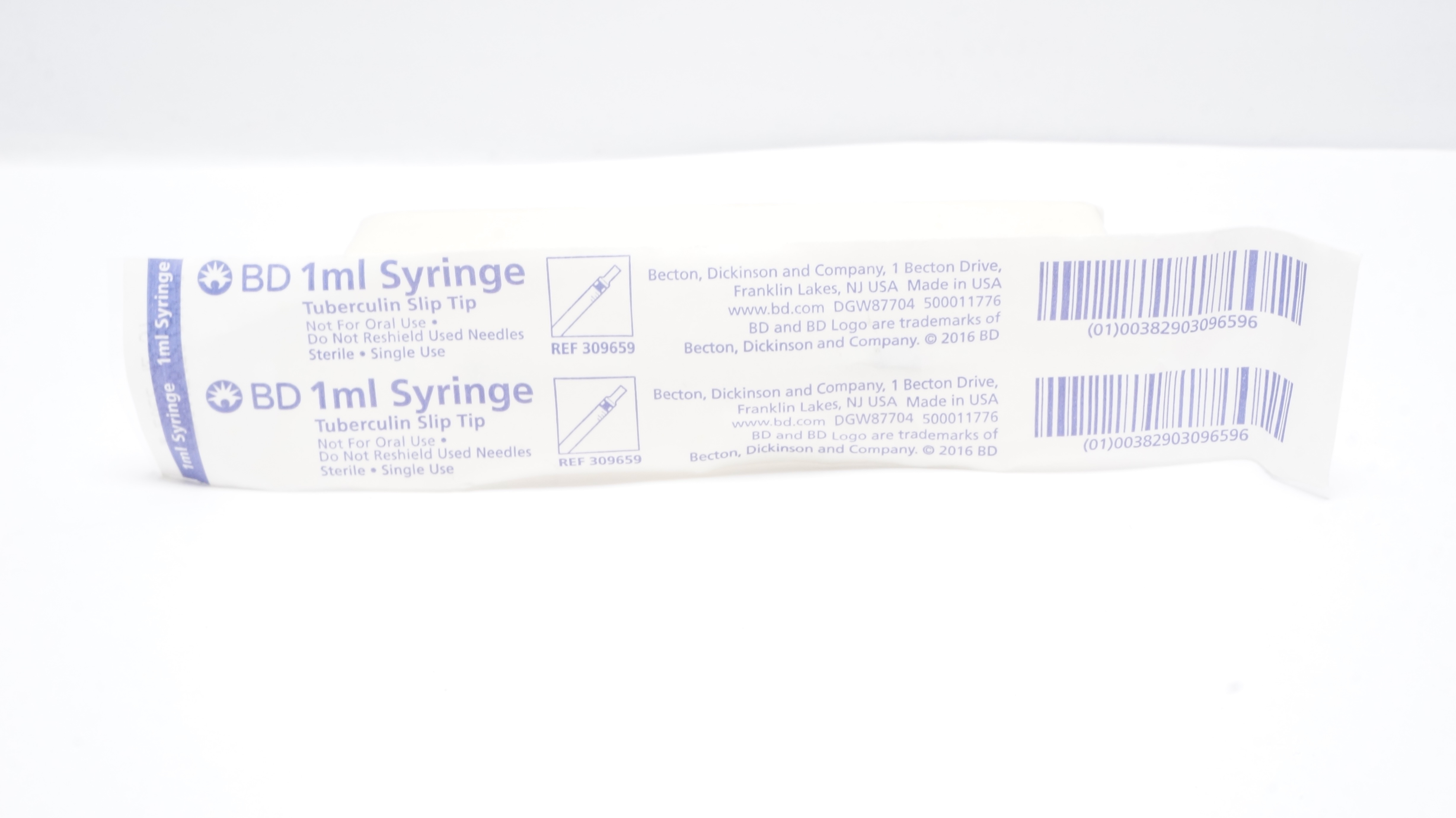 BD 309659 1ml Syringe Tuberculin Slip Tip (x)