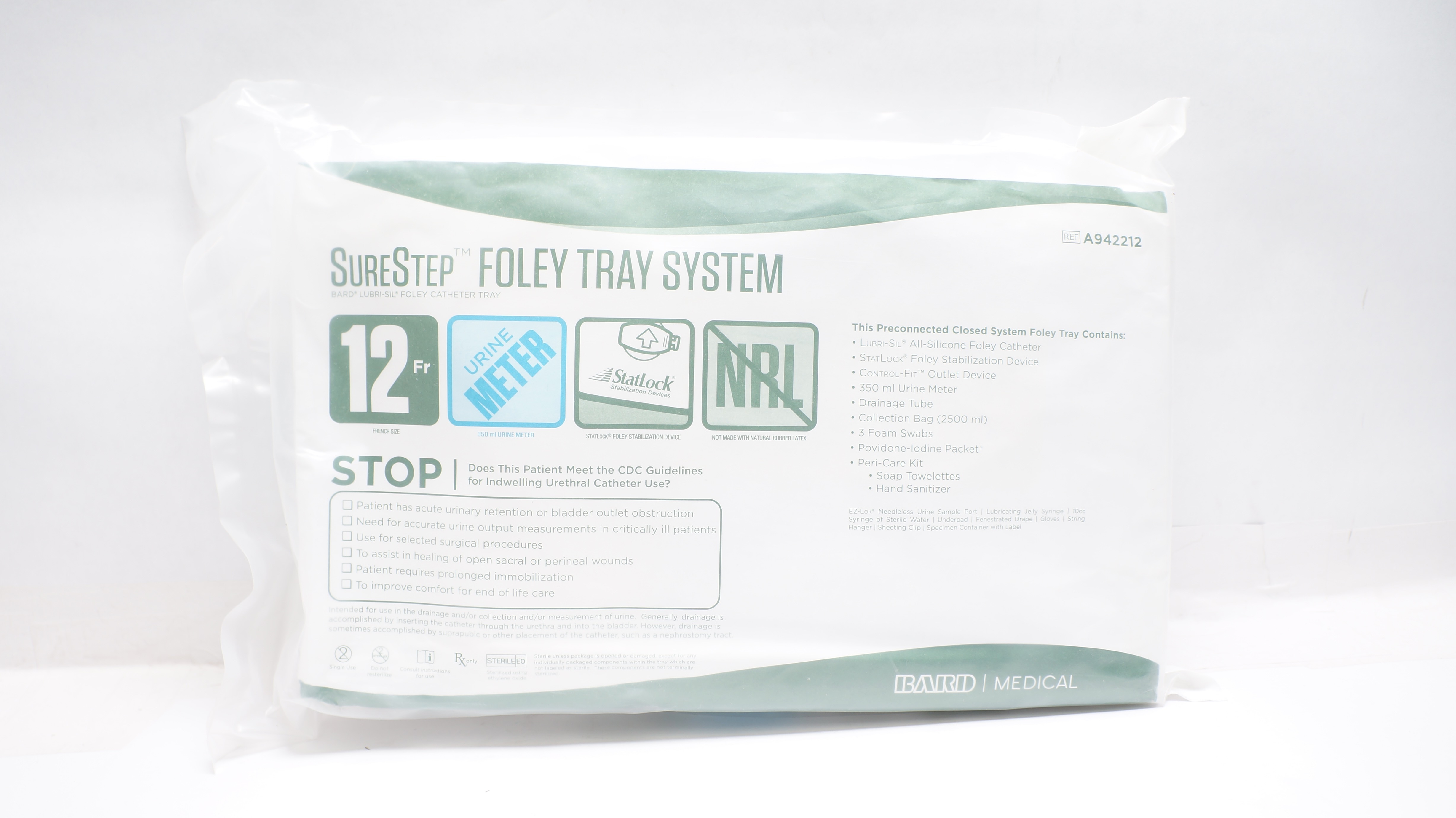 Bard A942212 SureStep Foley Tray System 12Fr 350ml Urine Meter (x)