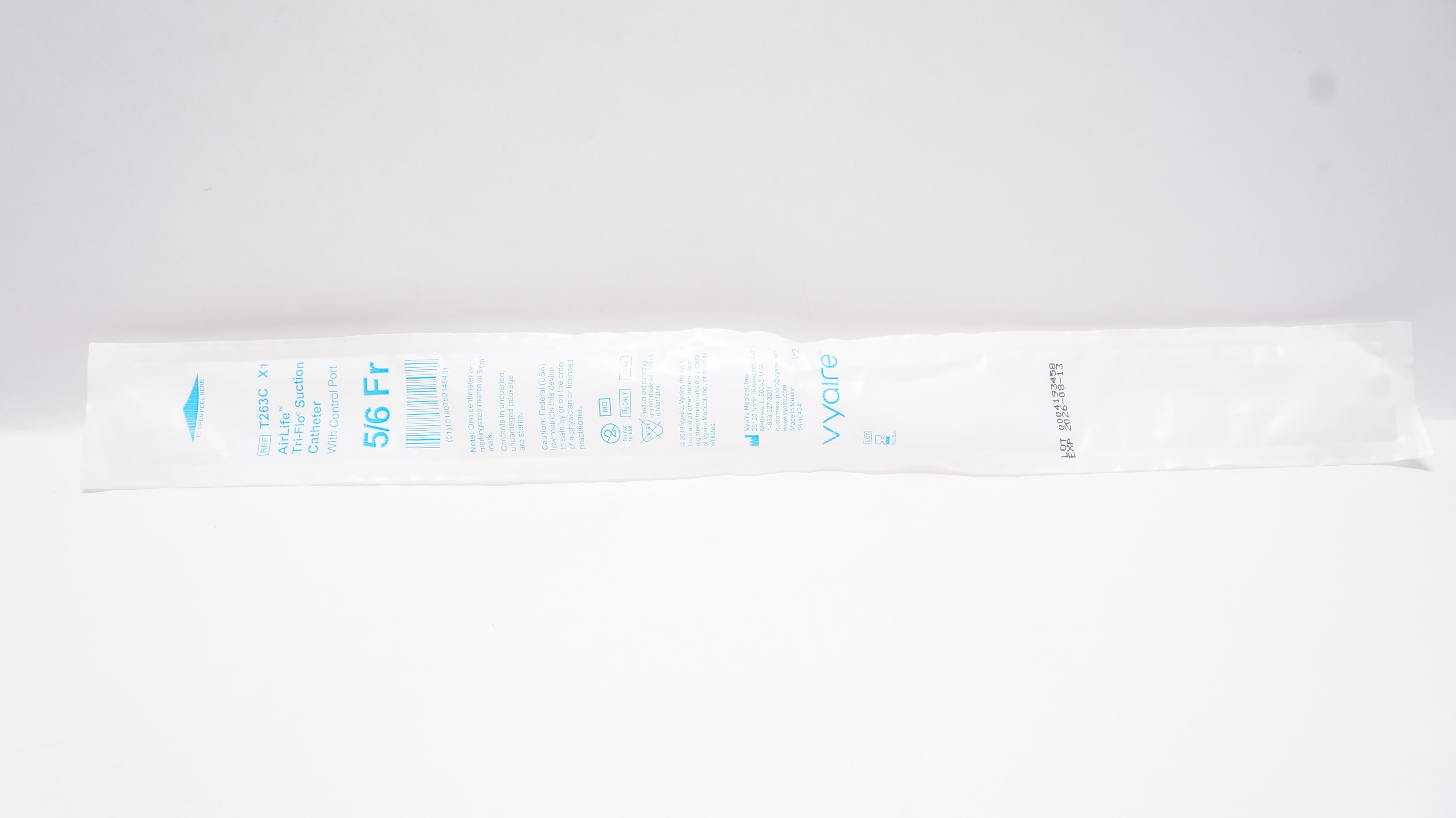 Vyaire T263C AirLife Tri-Flo Suction Cath. with Control Port 5/6 Fr